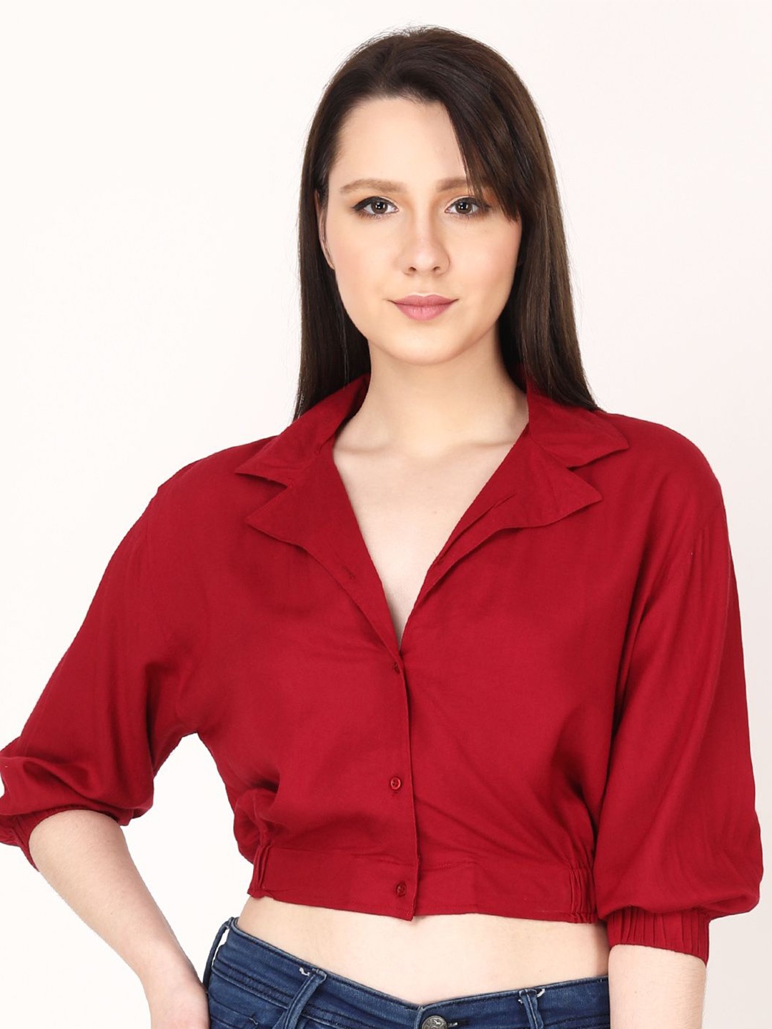 

SZN Women Comfort Opaque Casual Shirt, Maroon