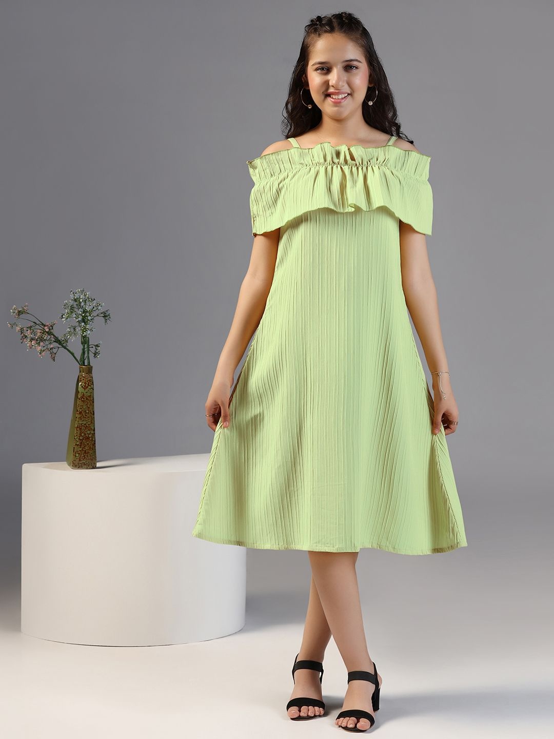 

YK A-Line Dress, Green