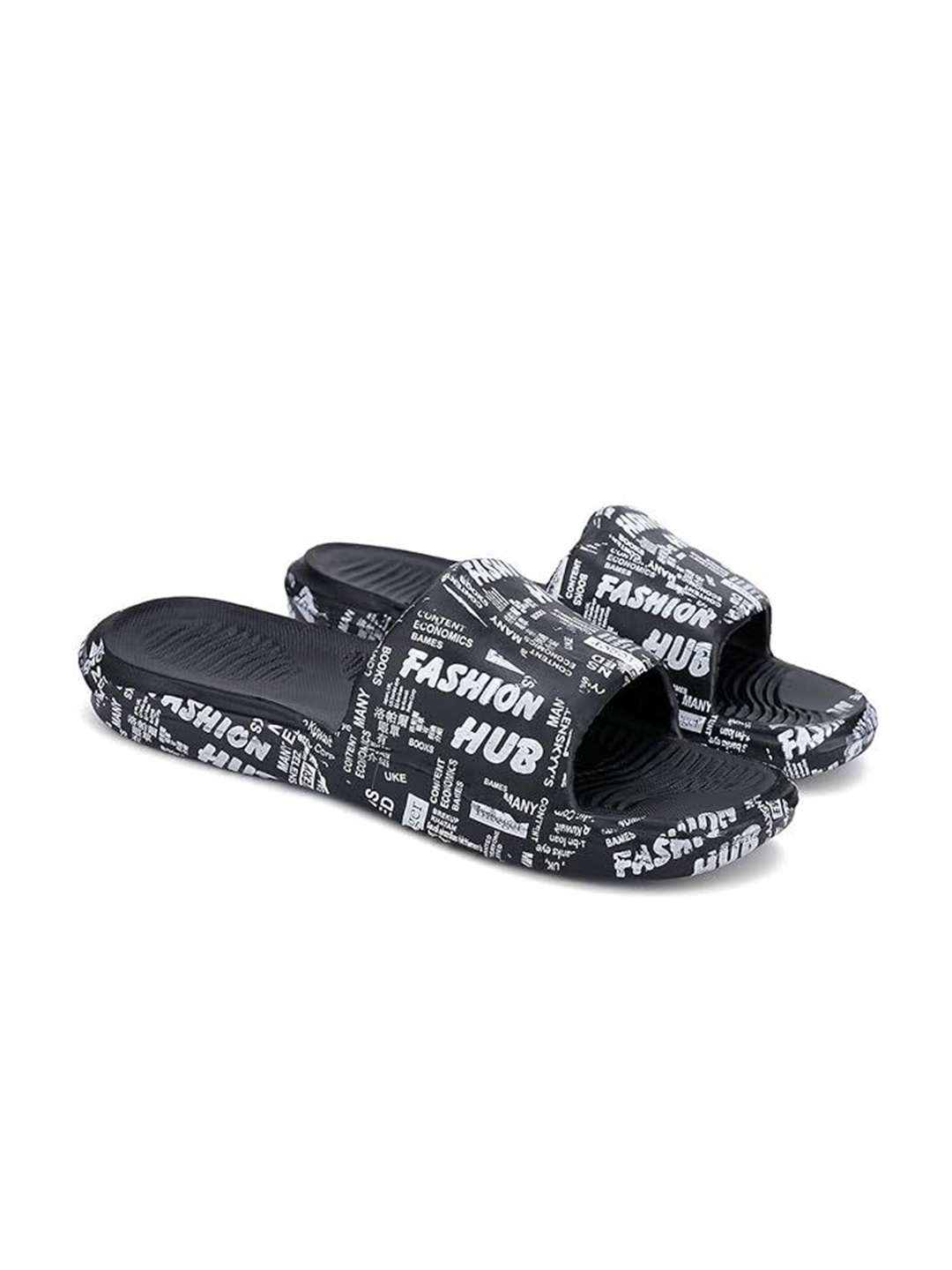 

PENNEN Men Printed Sliders, Black