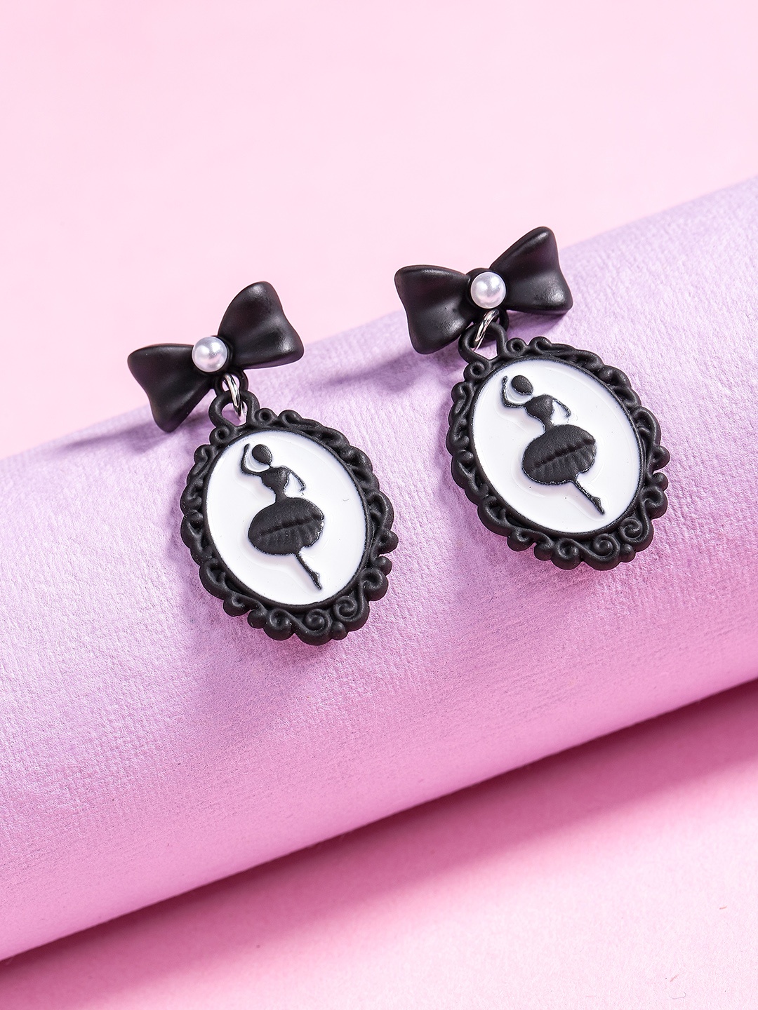 

DressBerry Classic Style Enamelled Drop Earrings, White