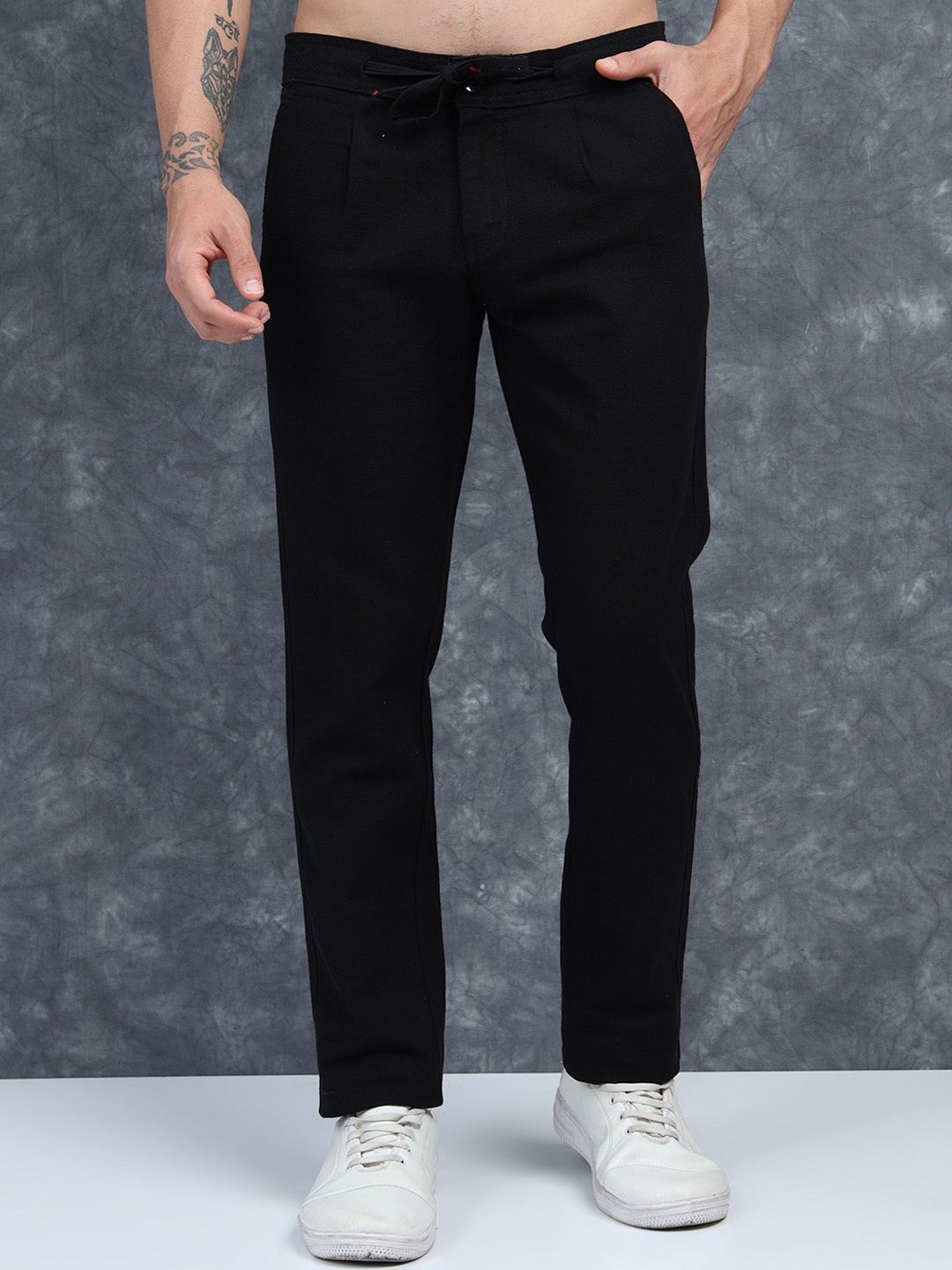 

Moda Rapido Men Brooklyn Pleated Trousers, Black