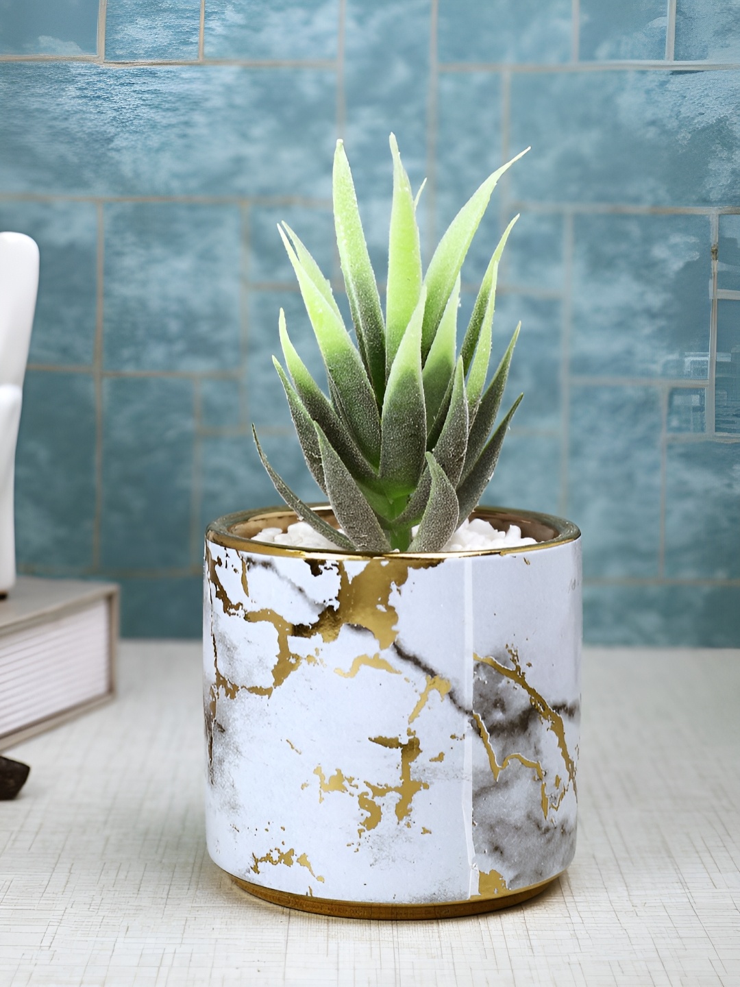 

TAYHAA White 1 Pieces Succulent Artificial Plant With Pot