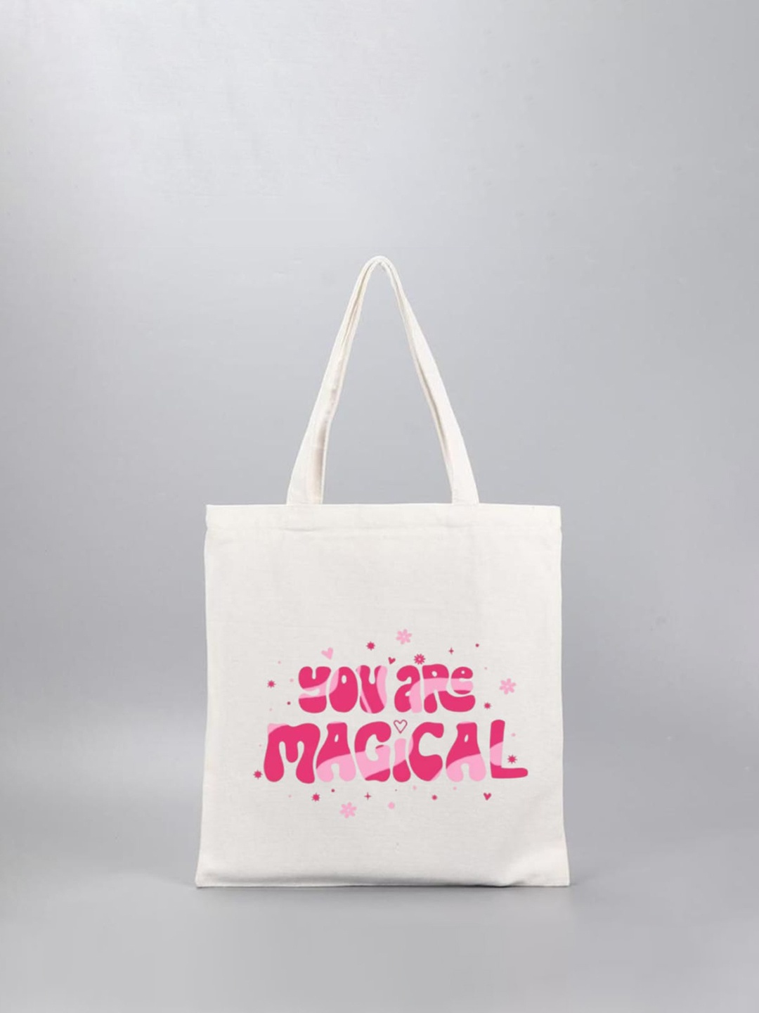

Nafco Printed Oversized Shopper Tote Bag with Bow Detail, White