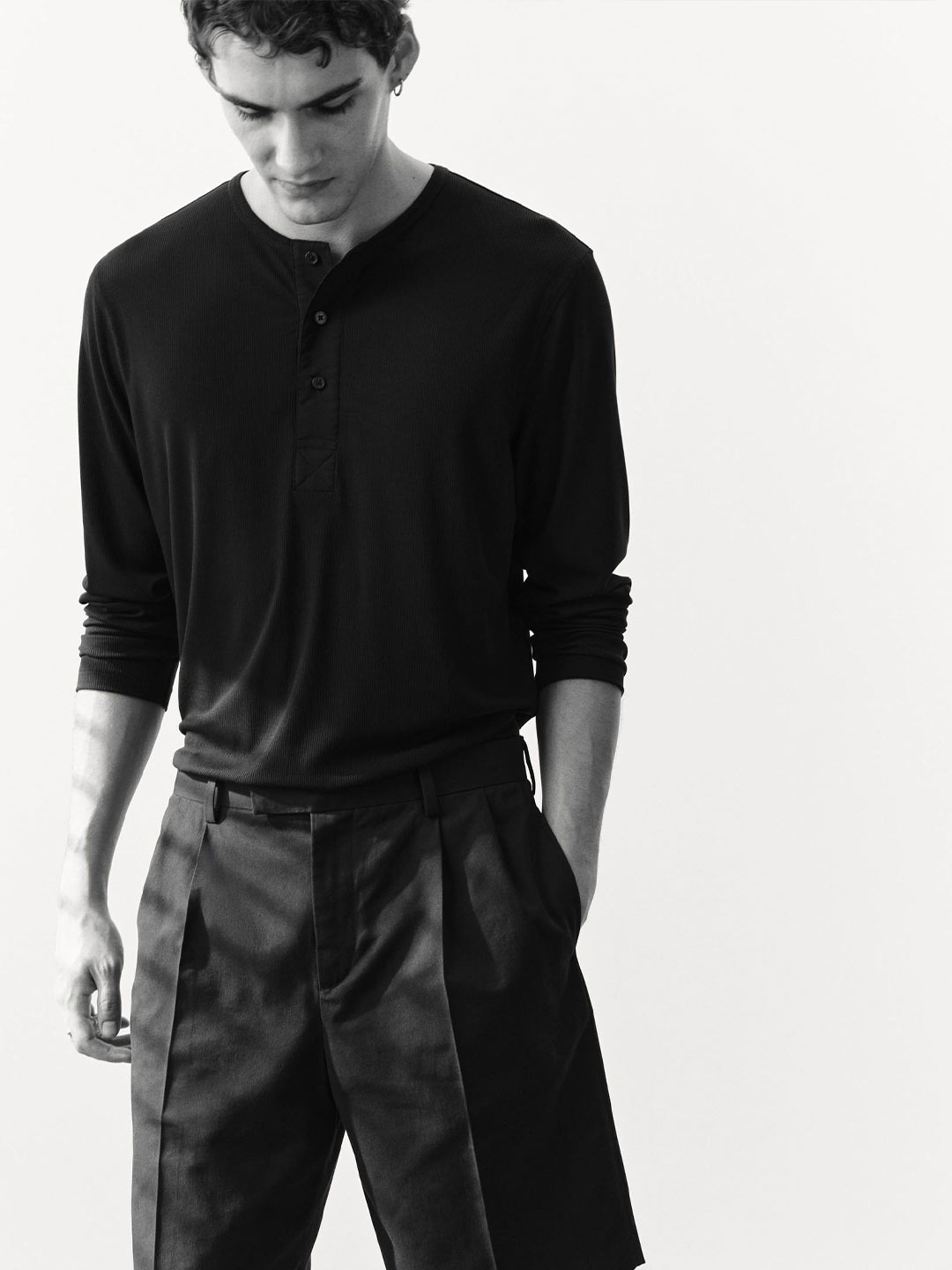 

H&M Slim Fit Ribbed Jersey Top, Black