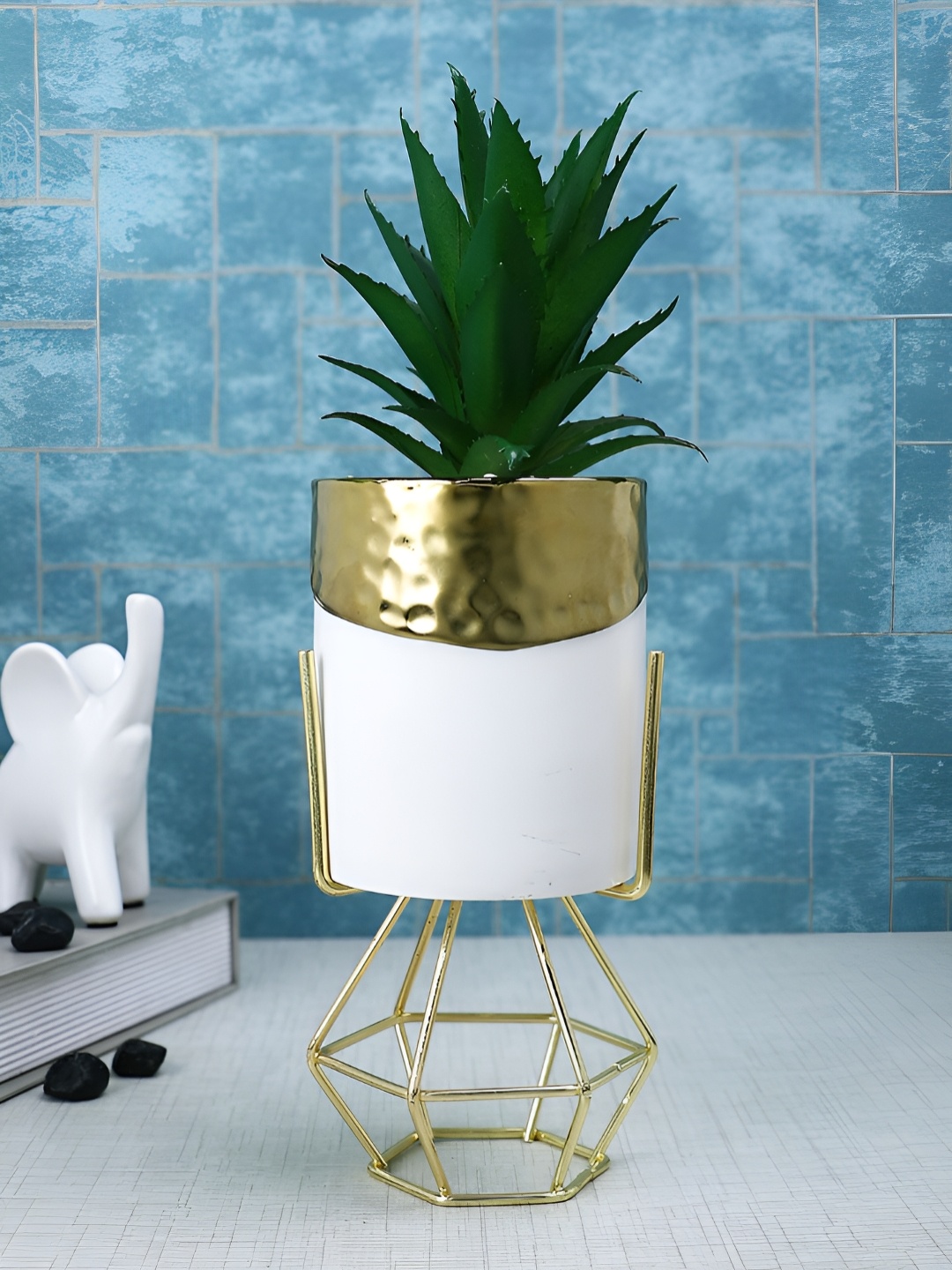 

TAYHAA White 1 Pieces Succulent Artificial Plant With Pot