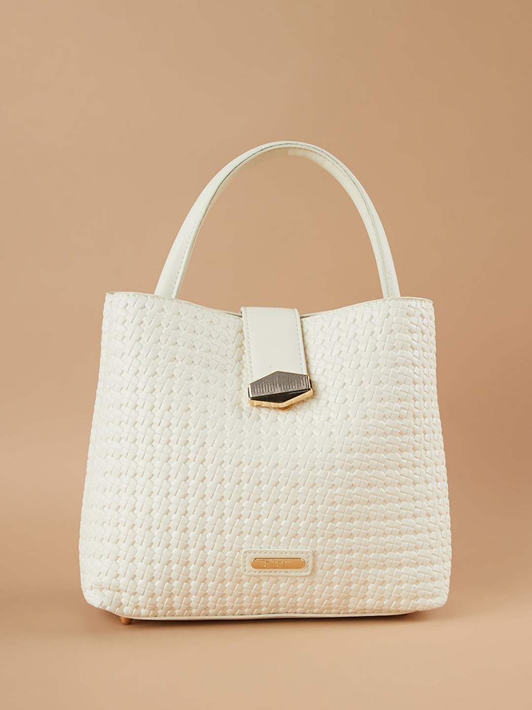 

Ginger by Lifestyle PU Shopper Handheld Bag with Tasselled, Off white