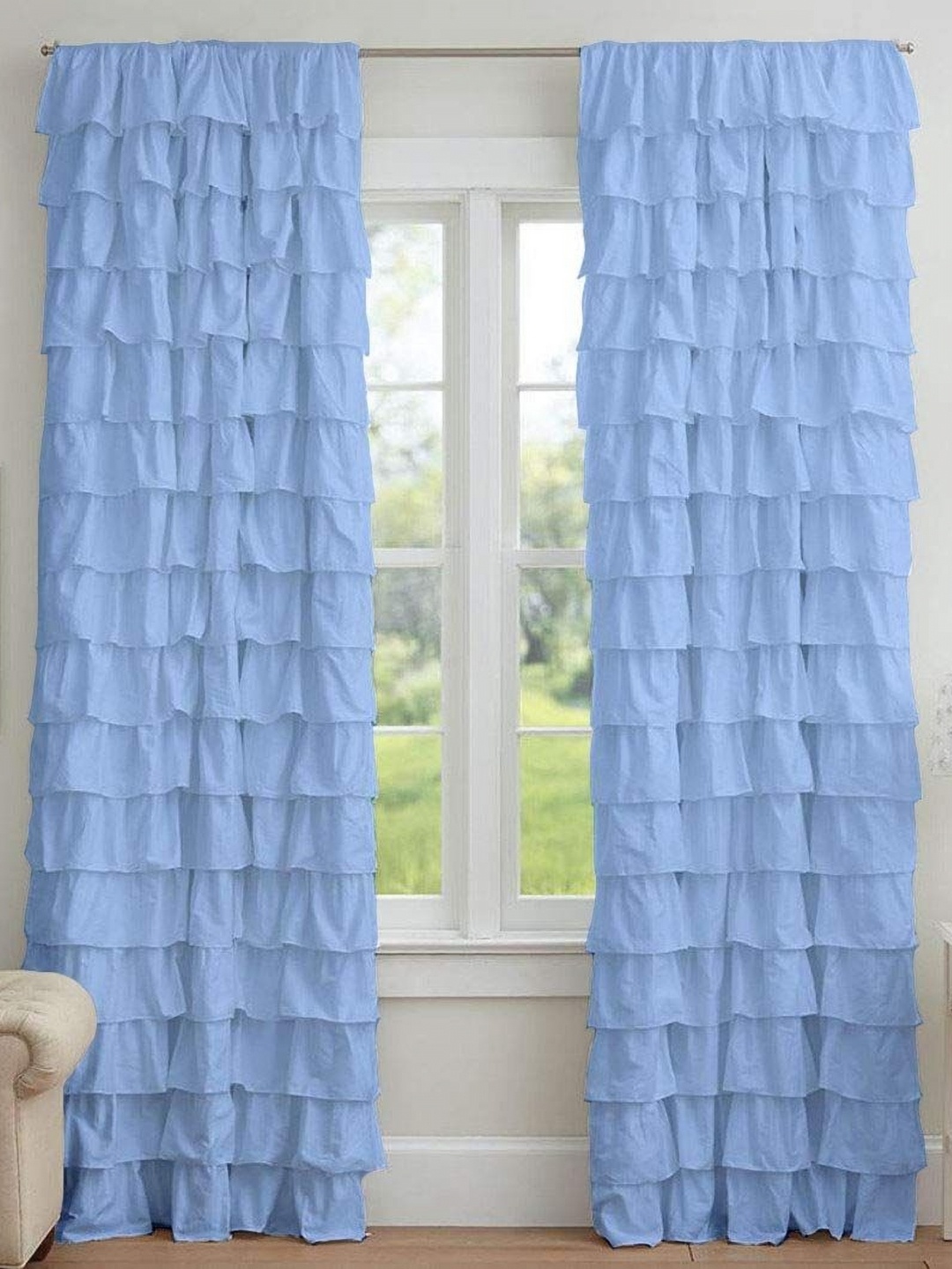 

Dekor World Multicoloured Set of 2 Sheer Long Door Curtain, Multi