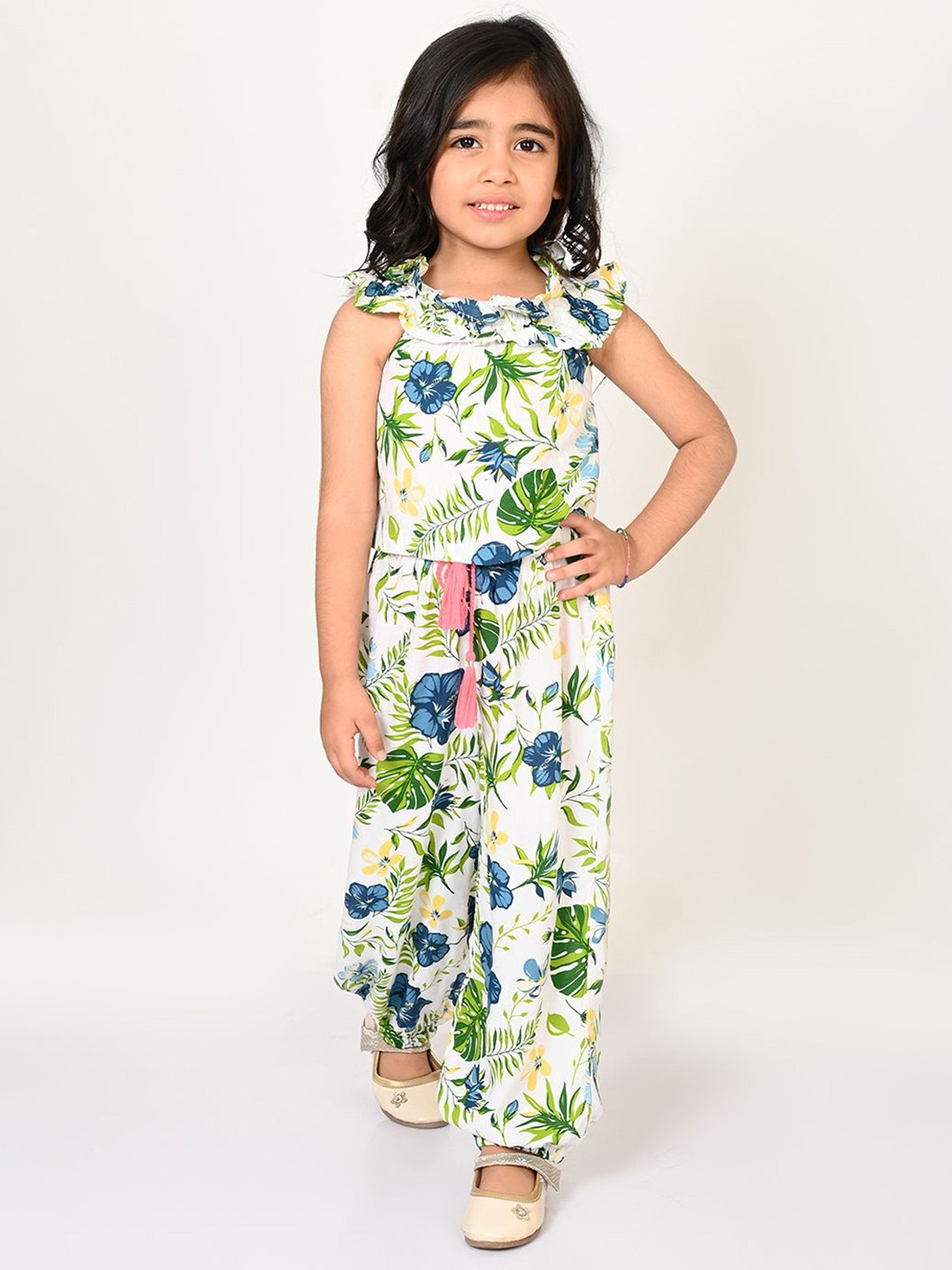 

LIL DRAMA Girls Printed Top, Green