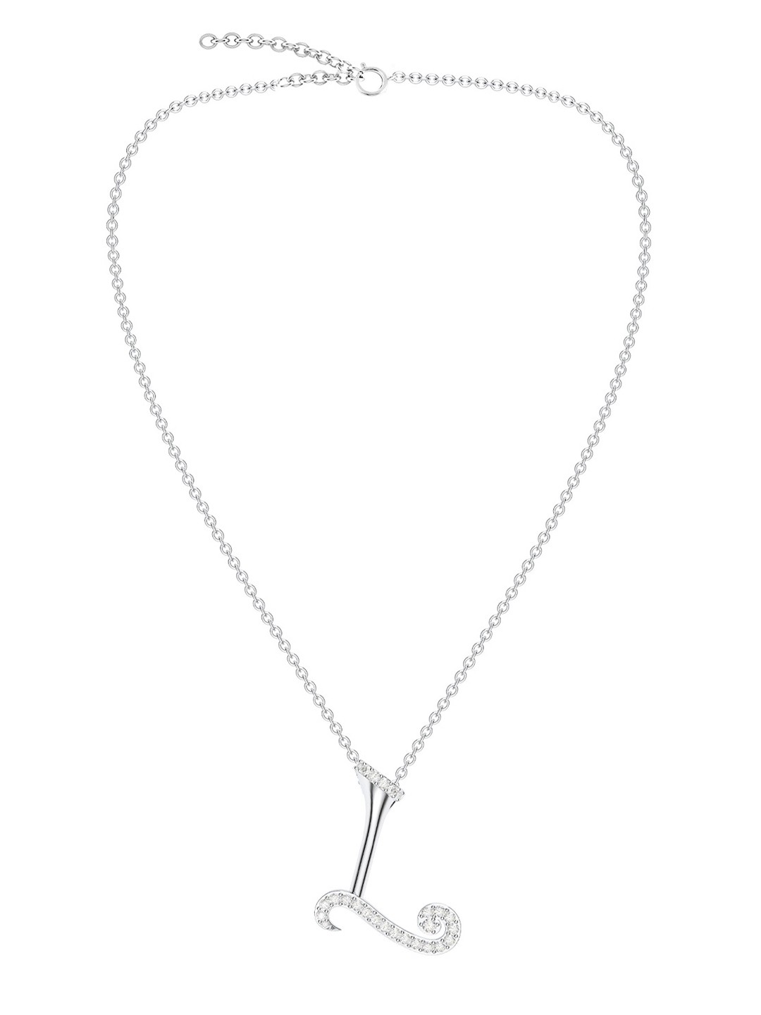 

Kicky And Perky Rhodium-Plated Contemporary Pendants with Chains, Silver