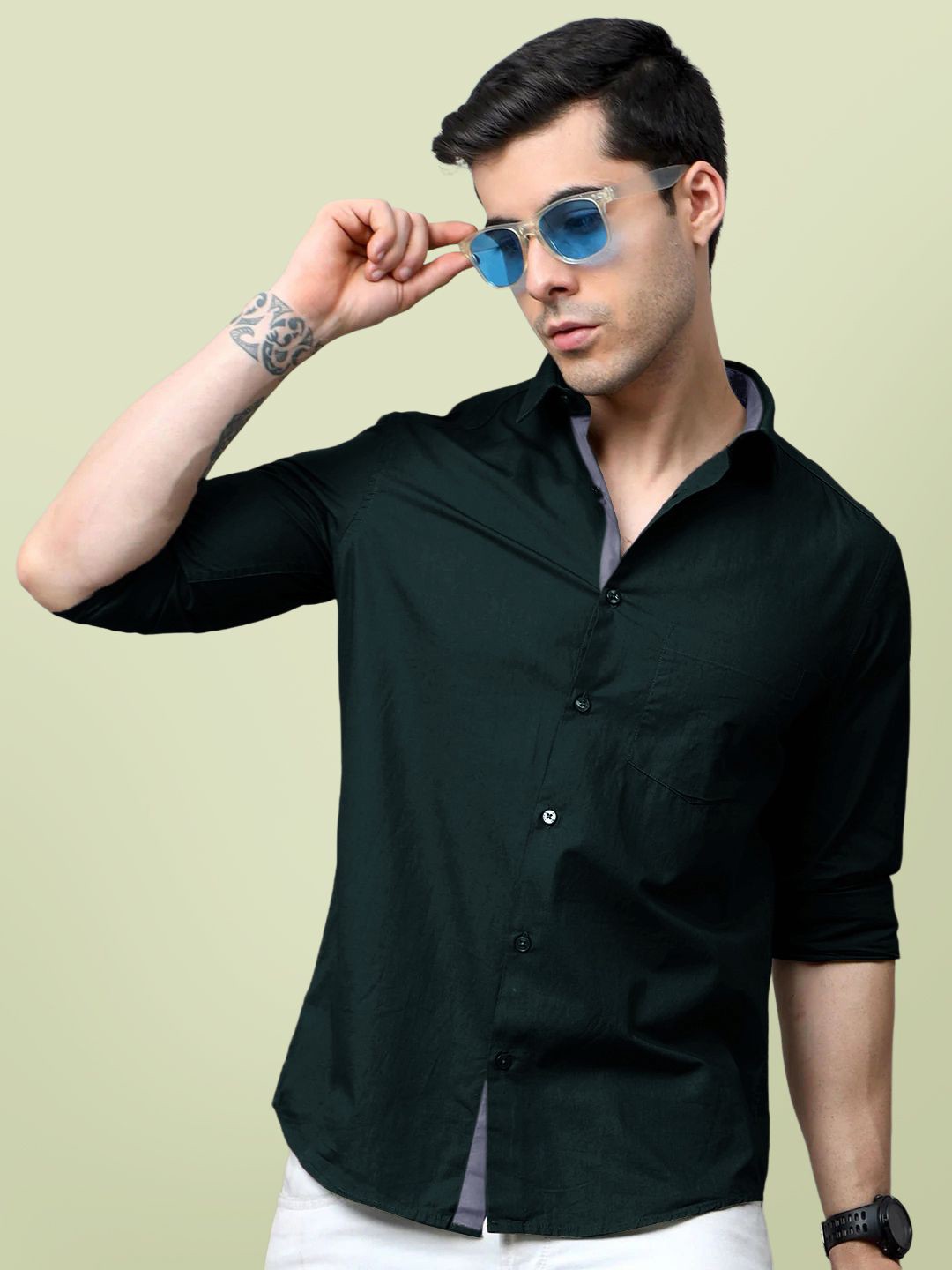 

Moda Rapido Men Standard Opaque Formal Shirt, Green