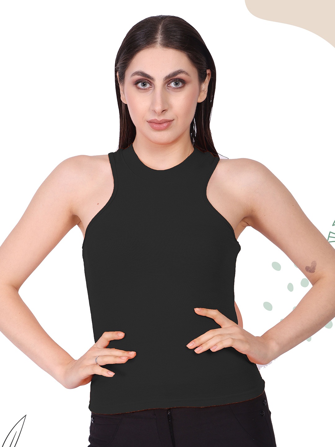 

Mast & Harbour Cotton Tank Top, Black
