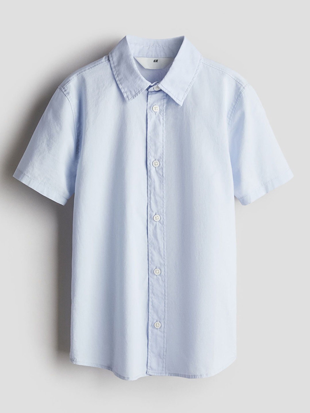 

H&M Short-Sleeved Cotton Shirt, Blue