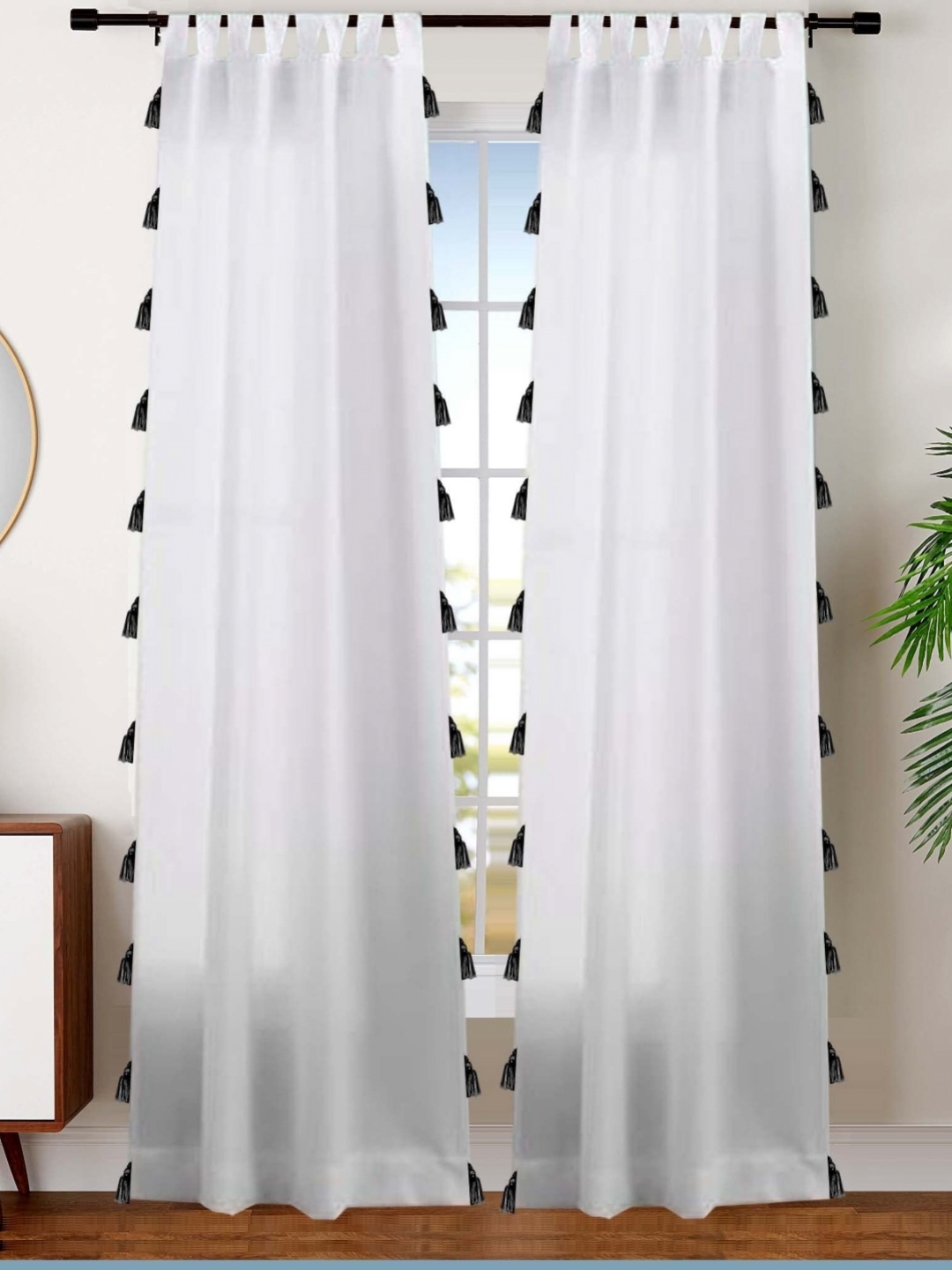 

Dekor World Multicoloured Set of 2 Sheer Long Door Curtain, Multi