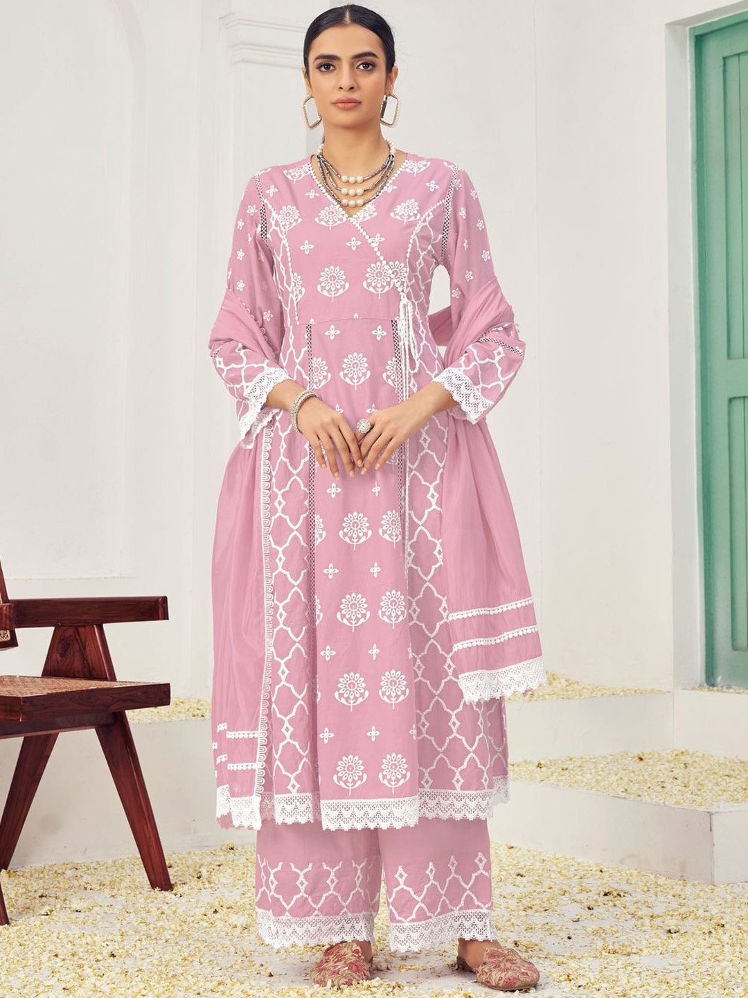 

Suha Women Pure Cotton Organza, Pink