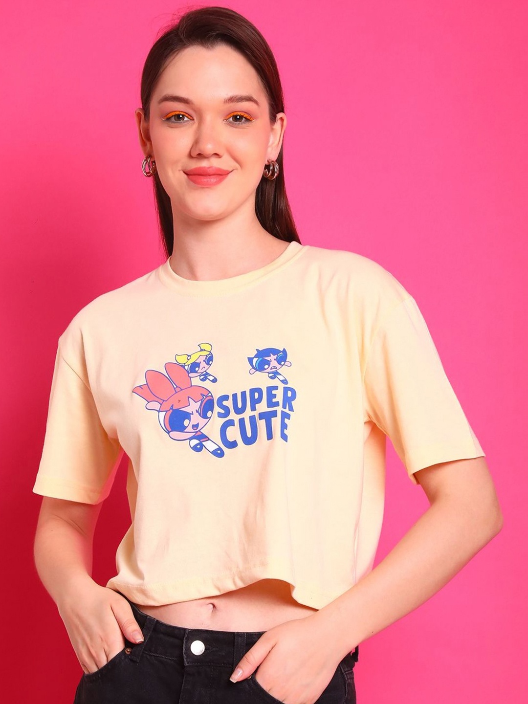 

Dreambe Women Printed T-shirt, Cream