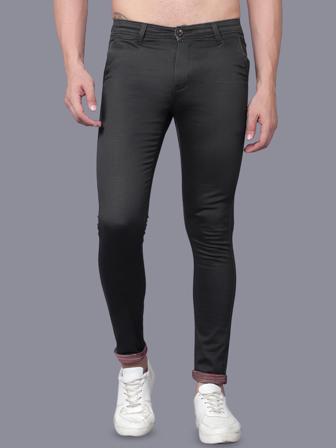 

Plounge Men Slim Fit Trousers, Green