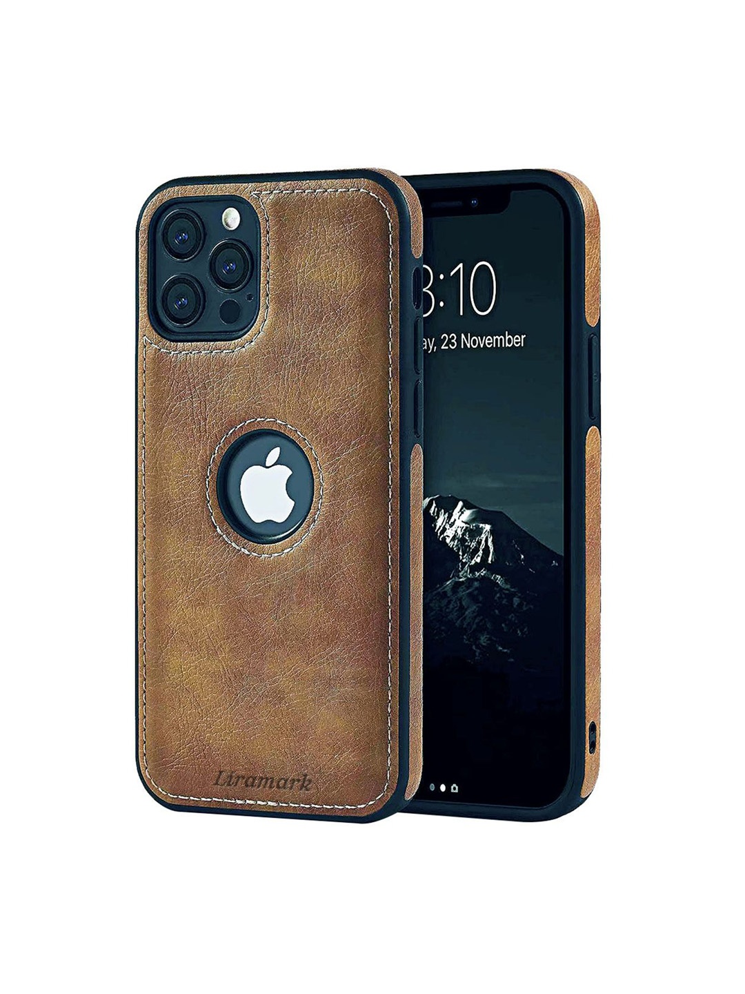 

LIRAMARK Solid Printed iPhone 12 Pro Back Case Mobile Accessories, Brown