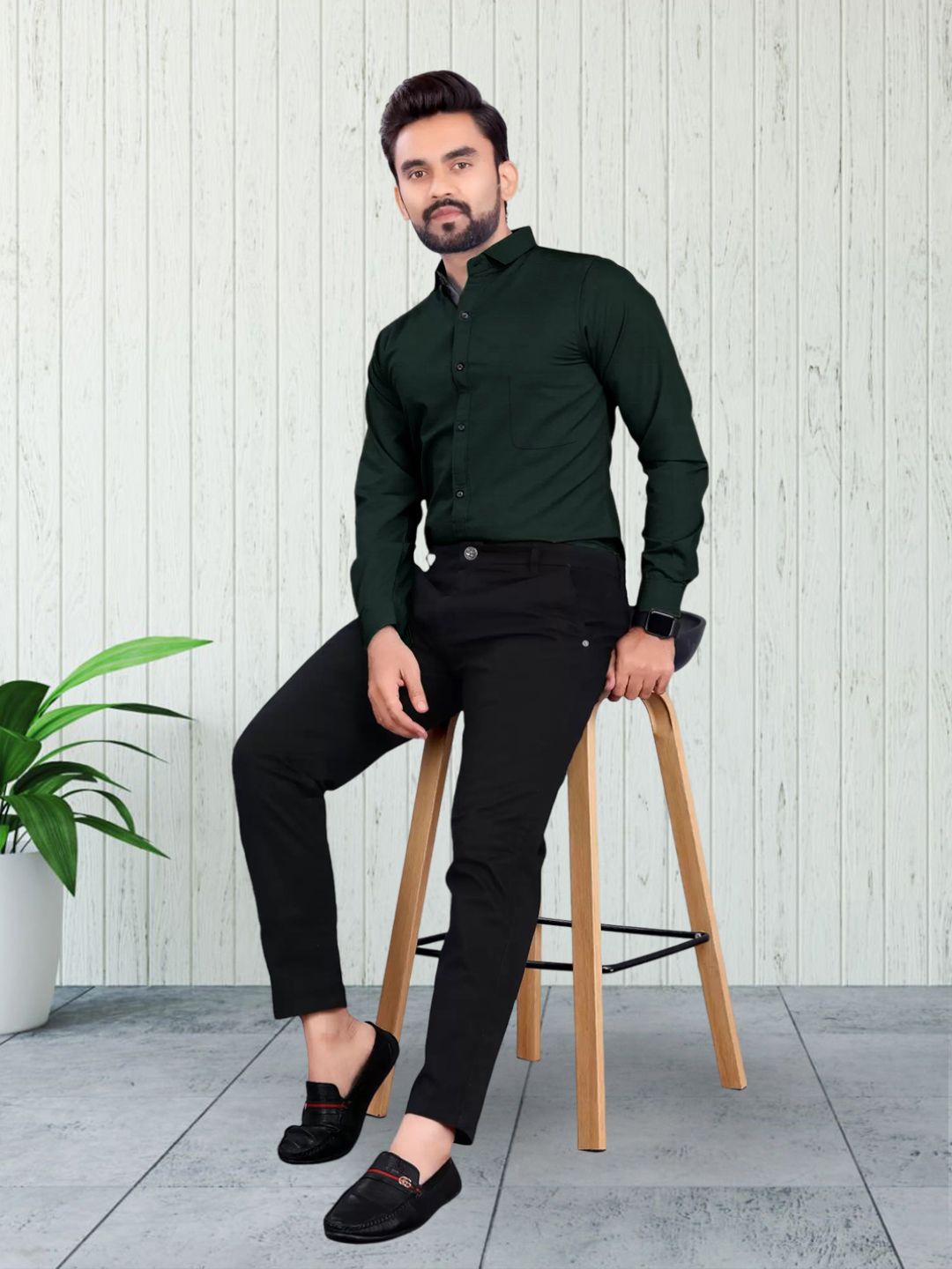 

Moda Rapido Men Standard Opaque Formal Shirt, Green