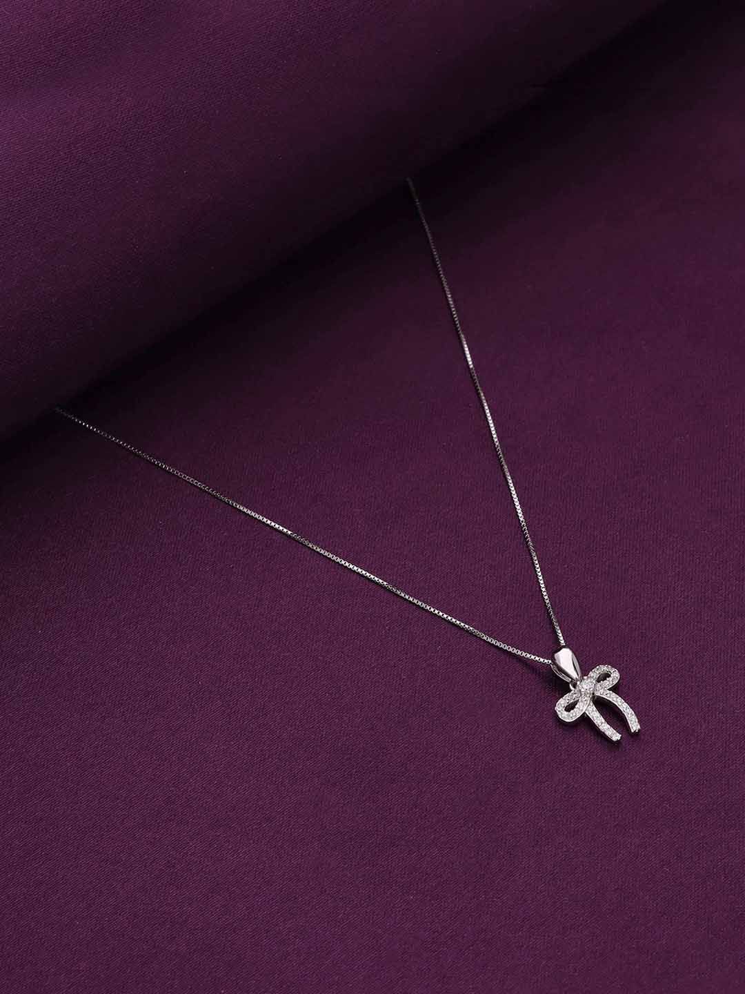 

KAI JEWEL Rhodium-Plated Pendant With Chain, Silver