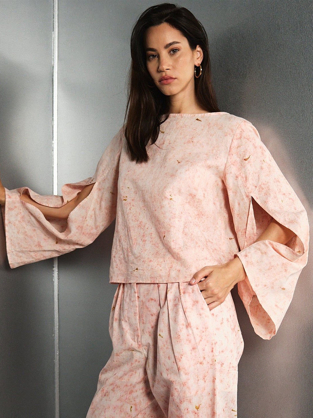 

Virgio Print Linen Top, Pink