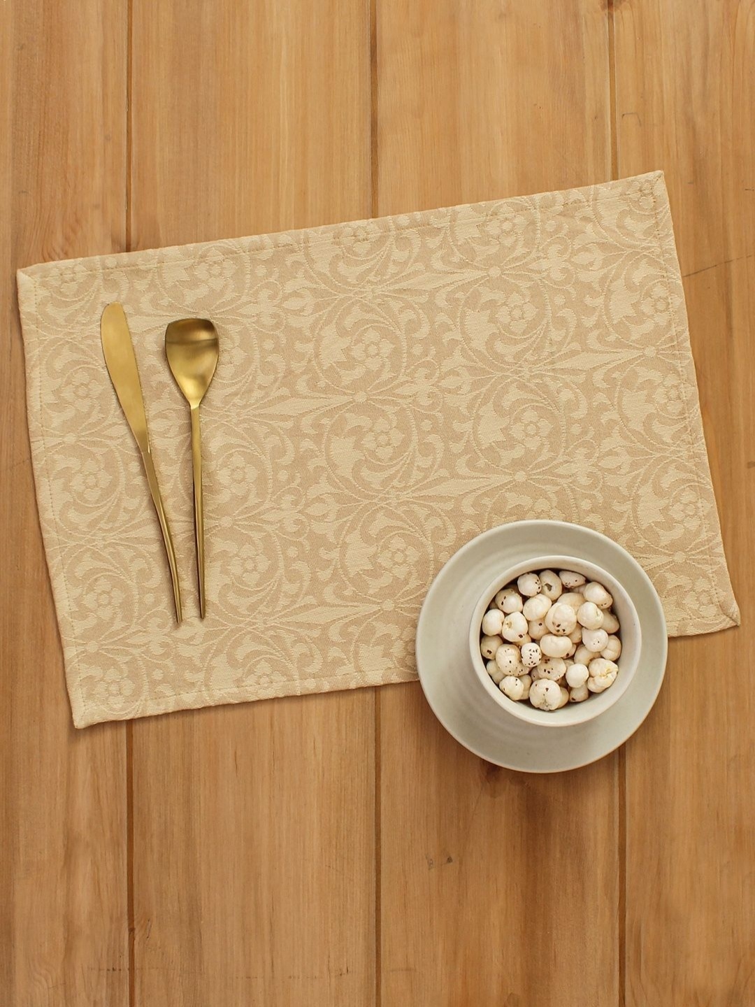 

House This Kuvalaya 2-Pcs Beige Printed Table Placemats