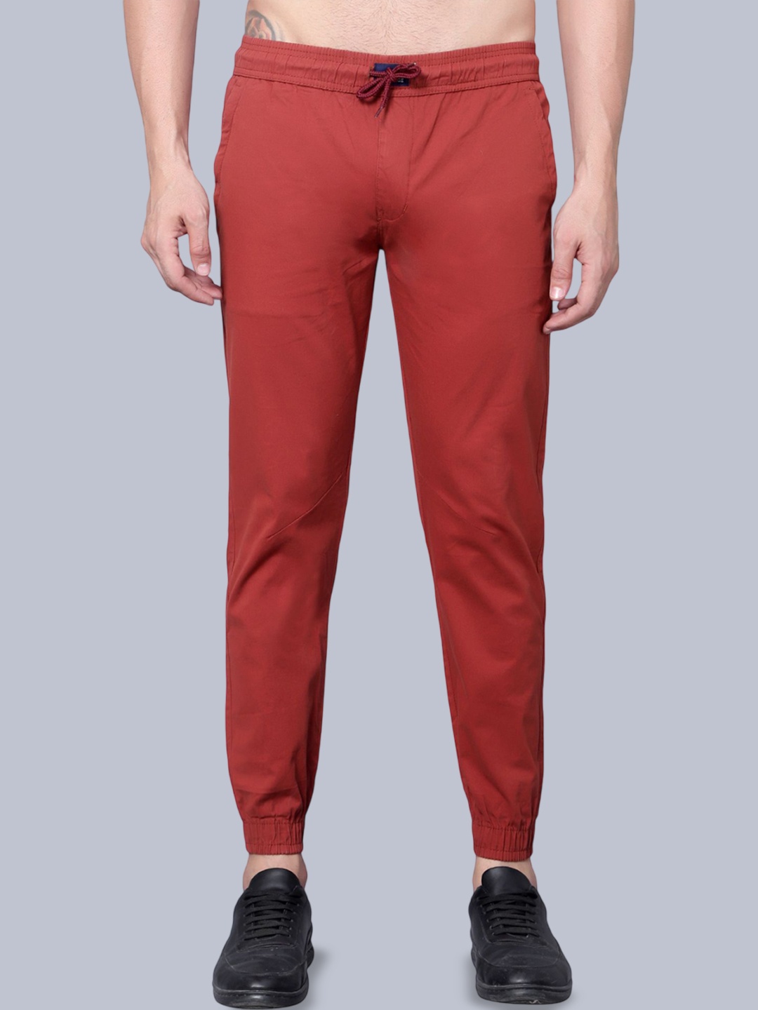 

Plounge Men Slim Fit Joggers Trousers, Brown