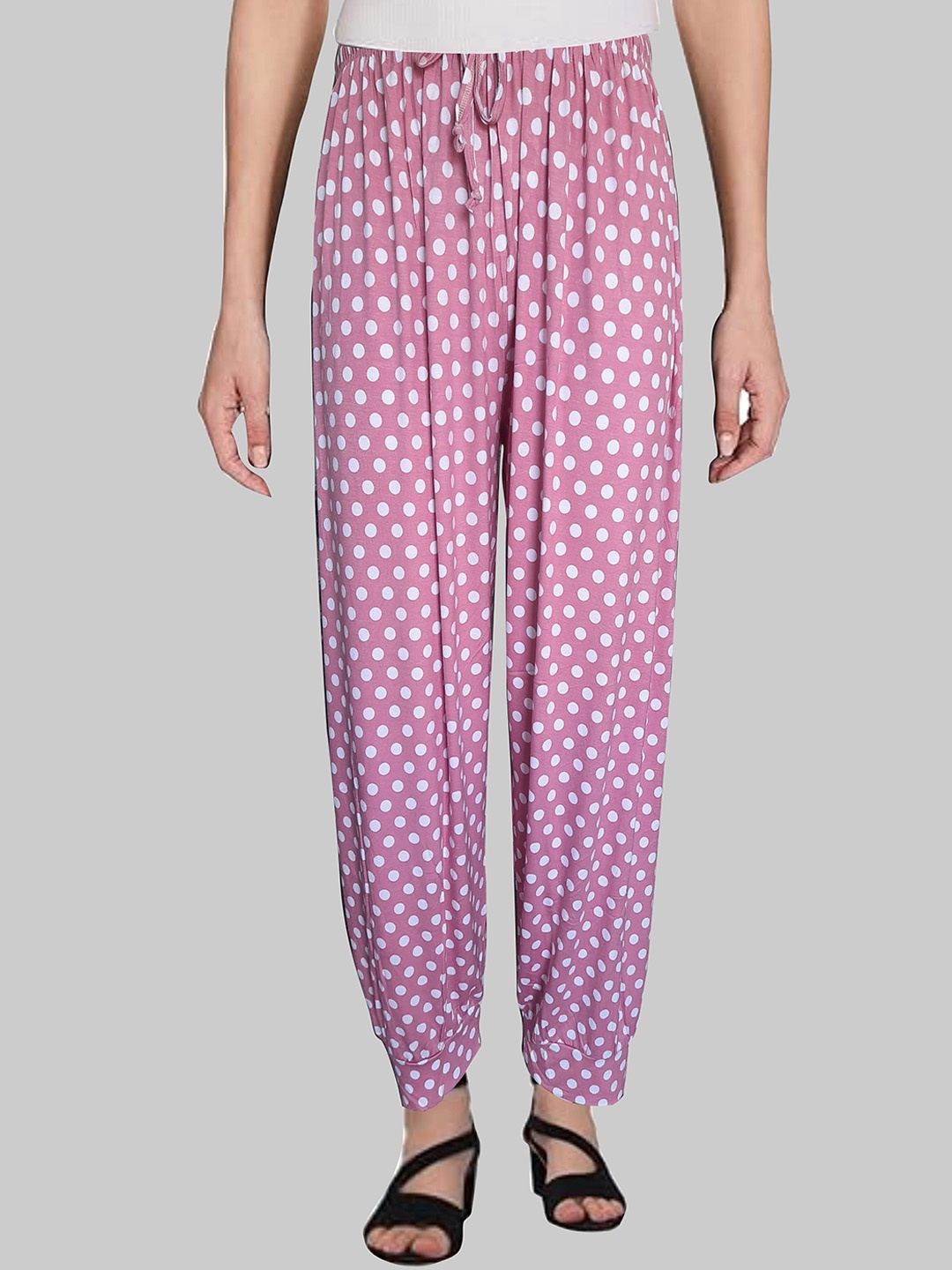 

BAESD Polka Dots Printed Gathered Salwar, Pink