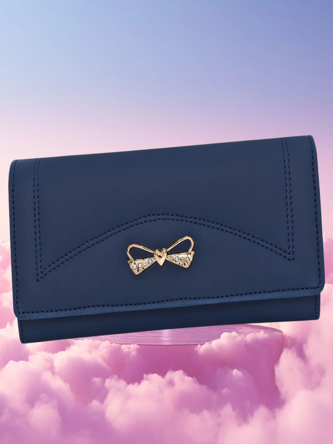 

WROOTED Women PU Envelope, Navy blue