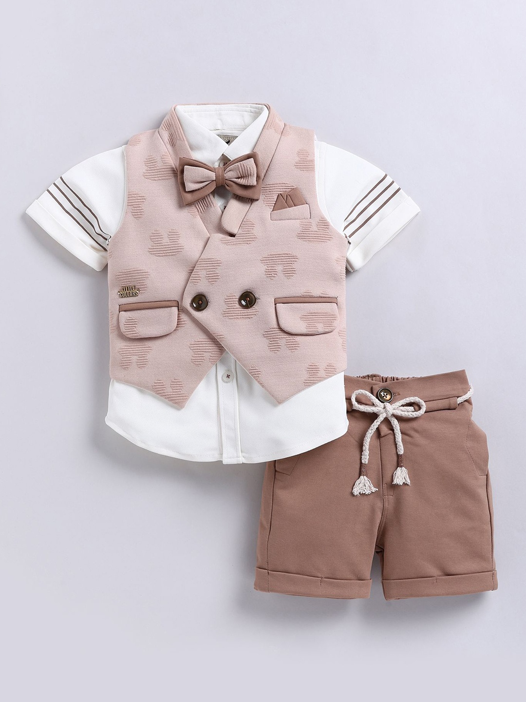 

LITTLE COLLARS Boys Shirt with Shorts, Khaki