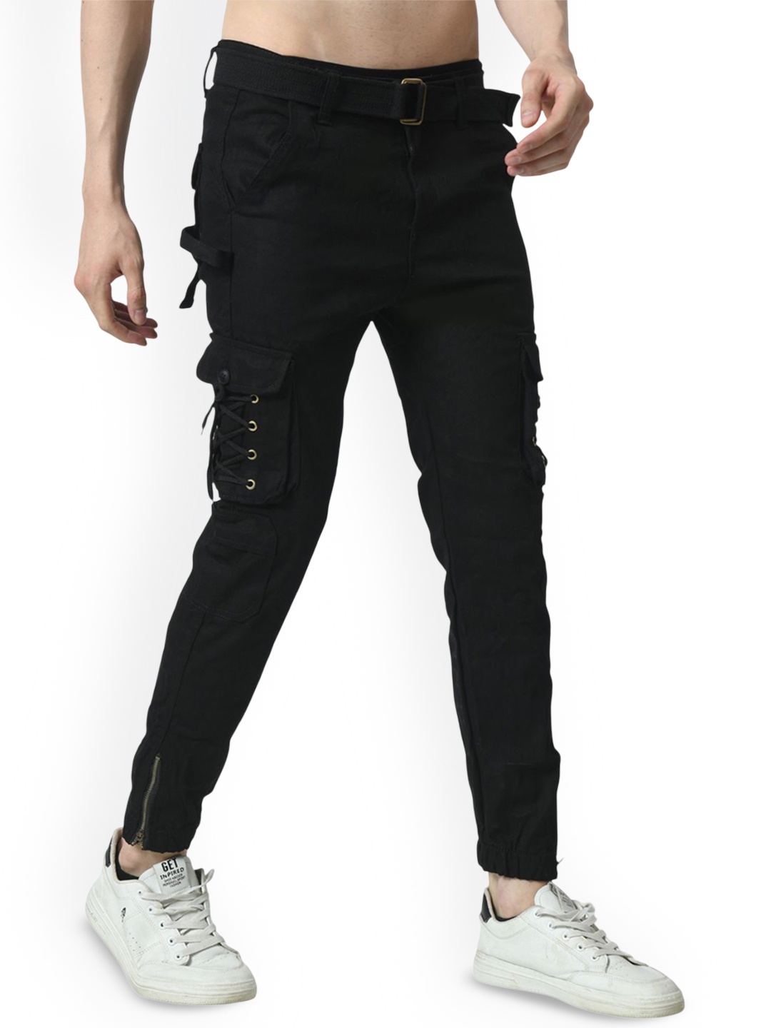 

LINARIA Men Classic Cargos Trousers, Black