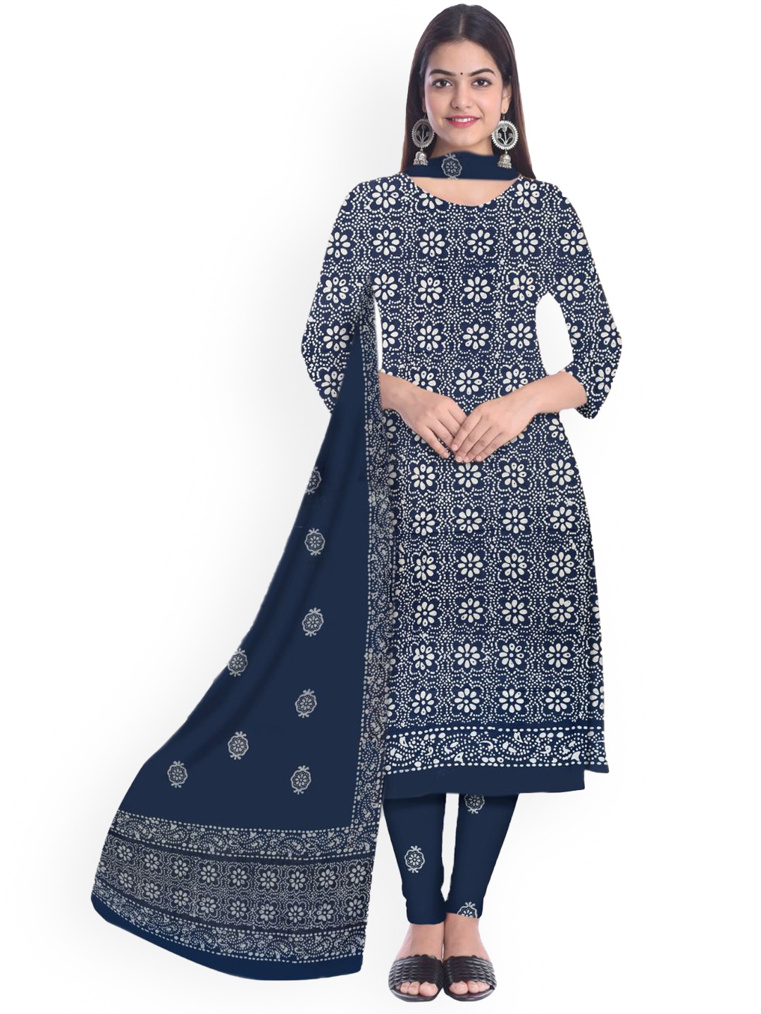 

Farooq Dyeing Printed Pure Cotton Unstitched Dress Material, Grey