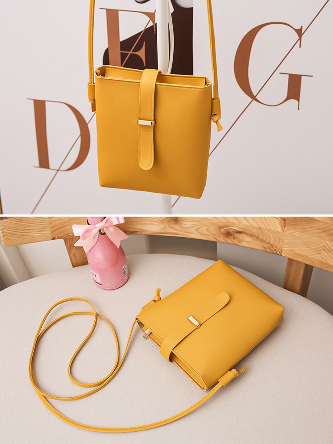 

HAUTE SAUCE by Campus Sutra PU Oversized Shopper Sling Bag, Mustard