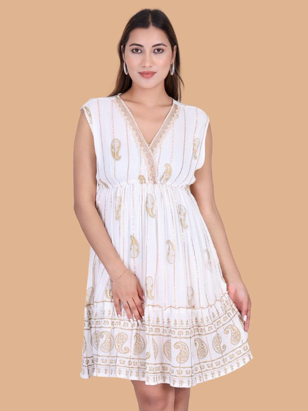 

Moda Rapido Crepe Fit & Flare Dress, White