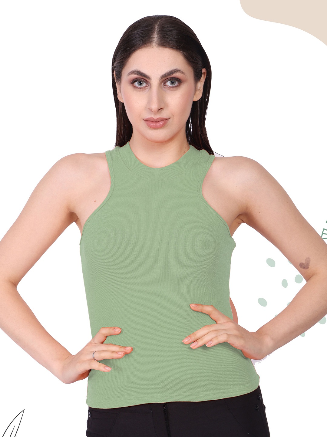 

Mast & Harbour Cotton Tank Top, Green