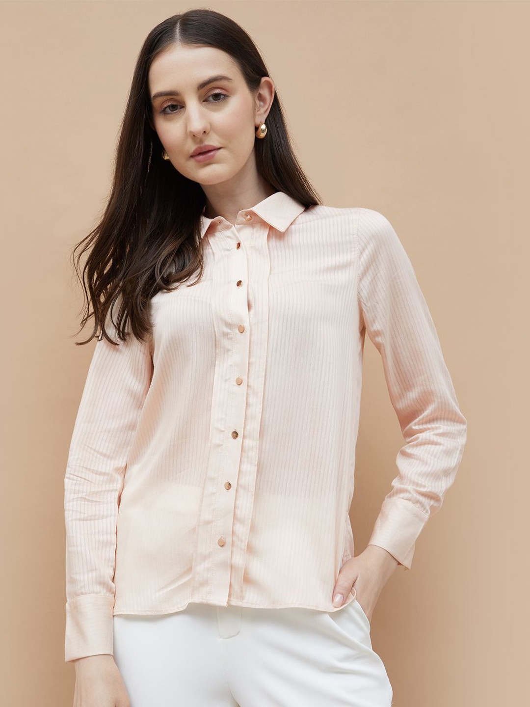 

CODE by Lifestyle Women Opaque Casual Shirt, Beige