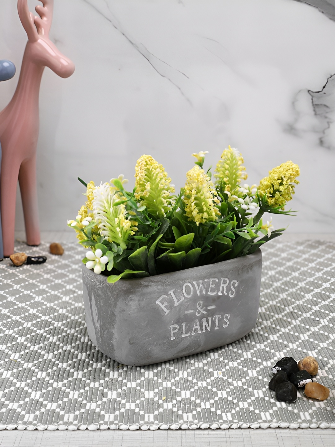 

TAYHAA Grey 1 Pieces Succulent Artificial Plant With Pot