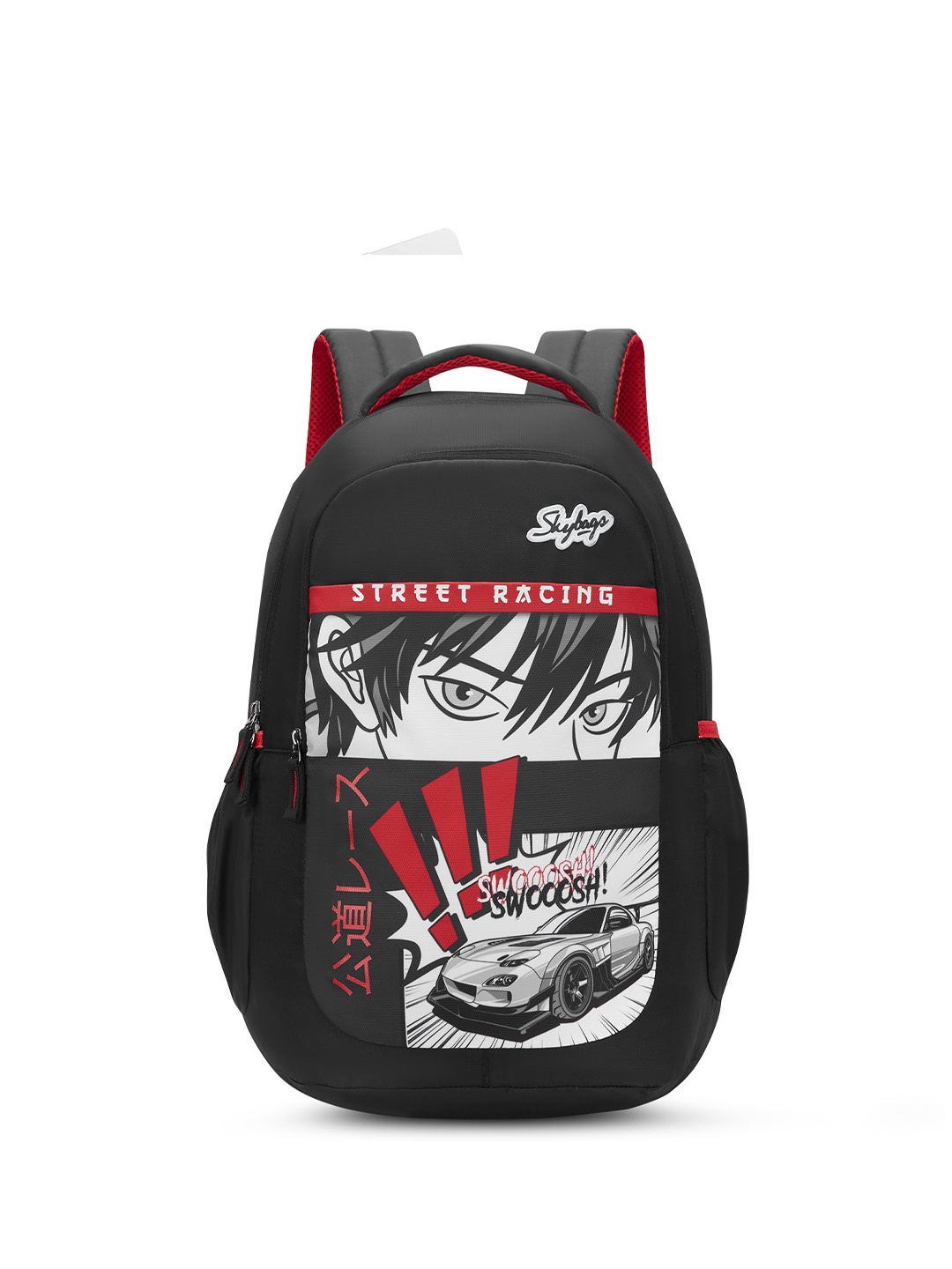 

Skybags Kids Kyro RC 01 Swoosh School Backpack, Black