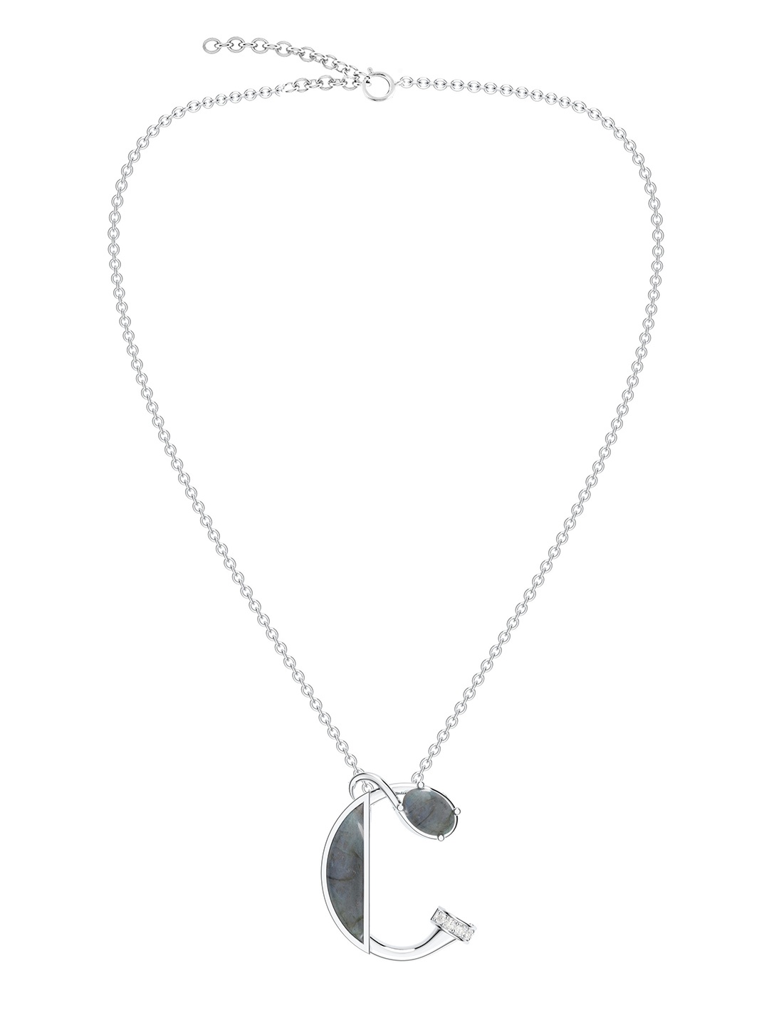 

Kicky And Perky Rhodium-Plated Contemporary Pendants with Chains, Silver
