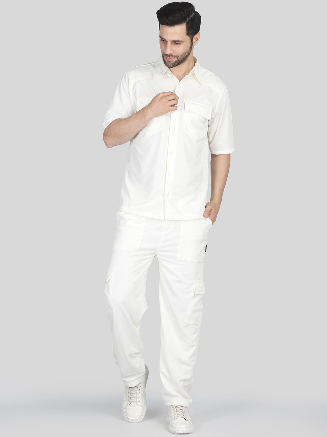 

Raxedo Men Airport Summer Co-Ord Set, Off white