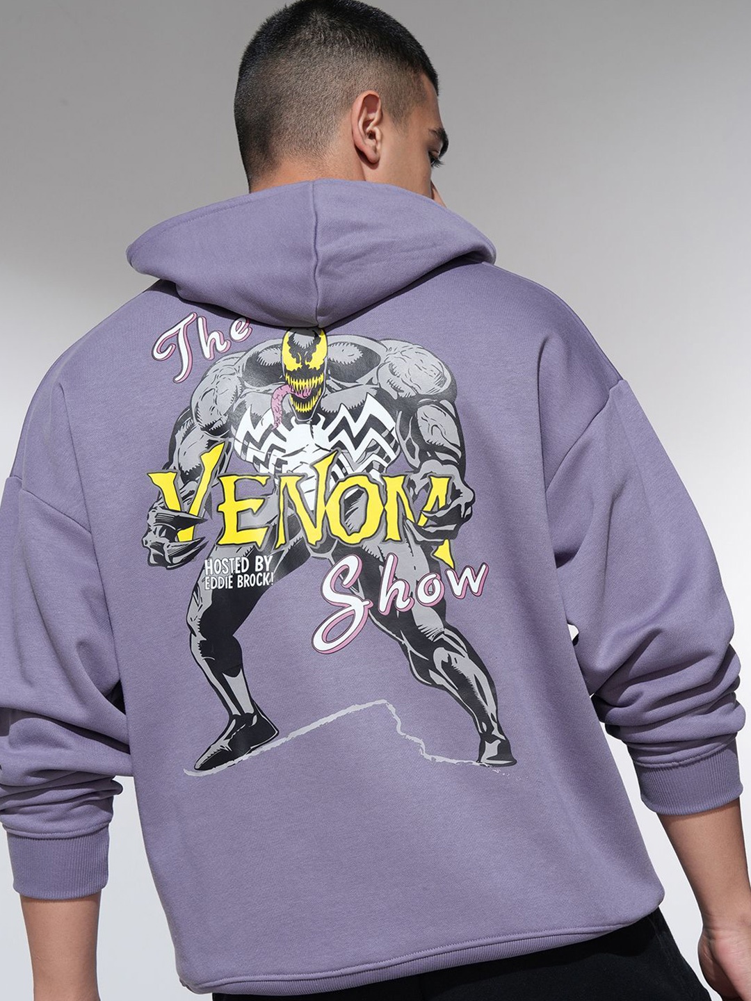 

HIGHLANDER Men Printed Hooded Sweatshirt, Purple