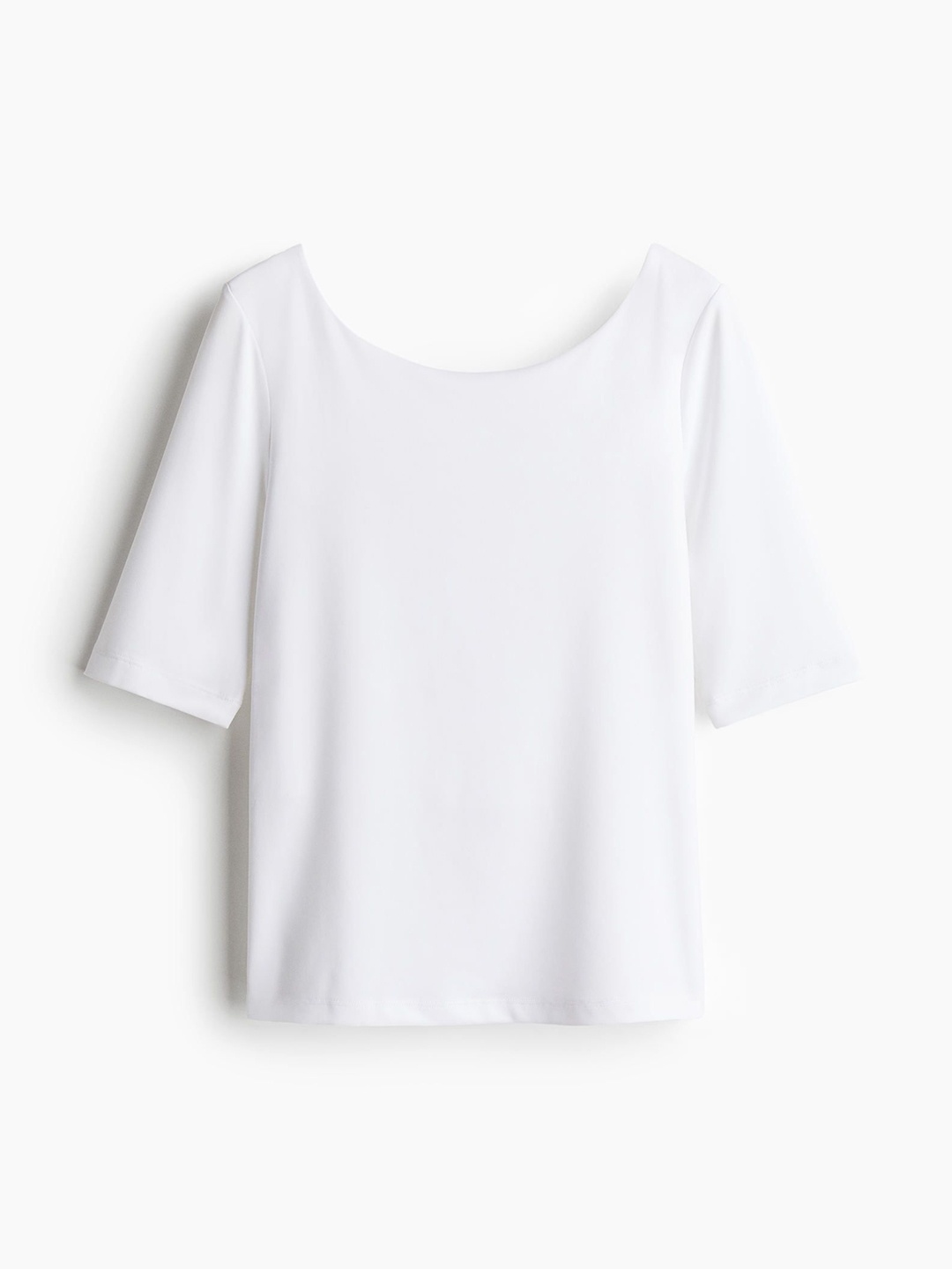 

H&M Ballerina-Neckline Top, White