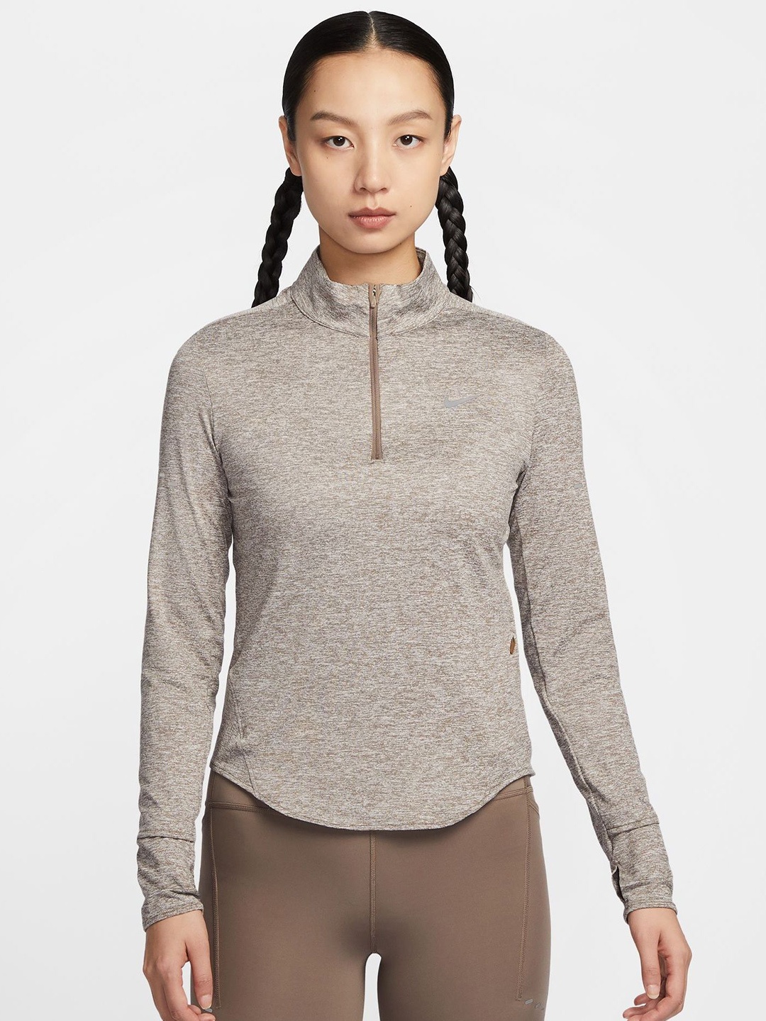 

Nike Swift Women's Dri-FIT UV 1/2-Zip Running Top, Grey