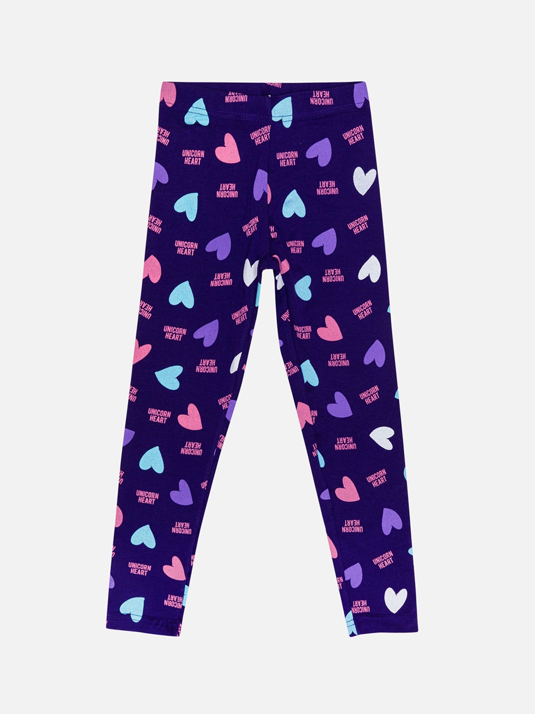 

Bodycare Girls Printed Cotton Slim-Fit Ankle-Length Leggings, Purple