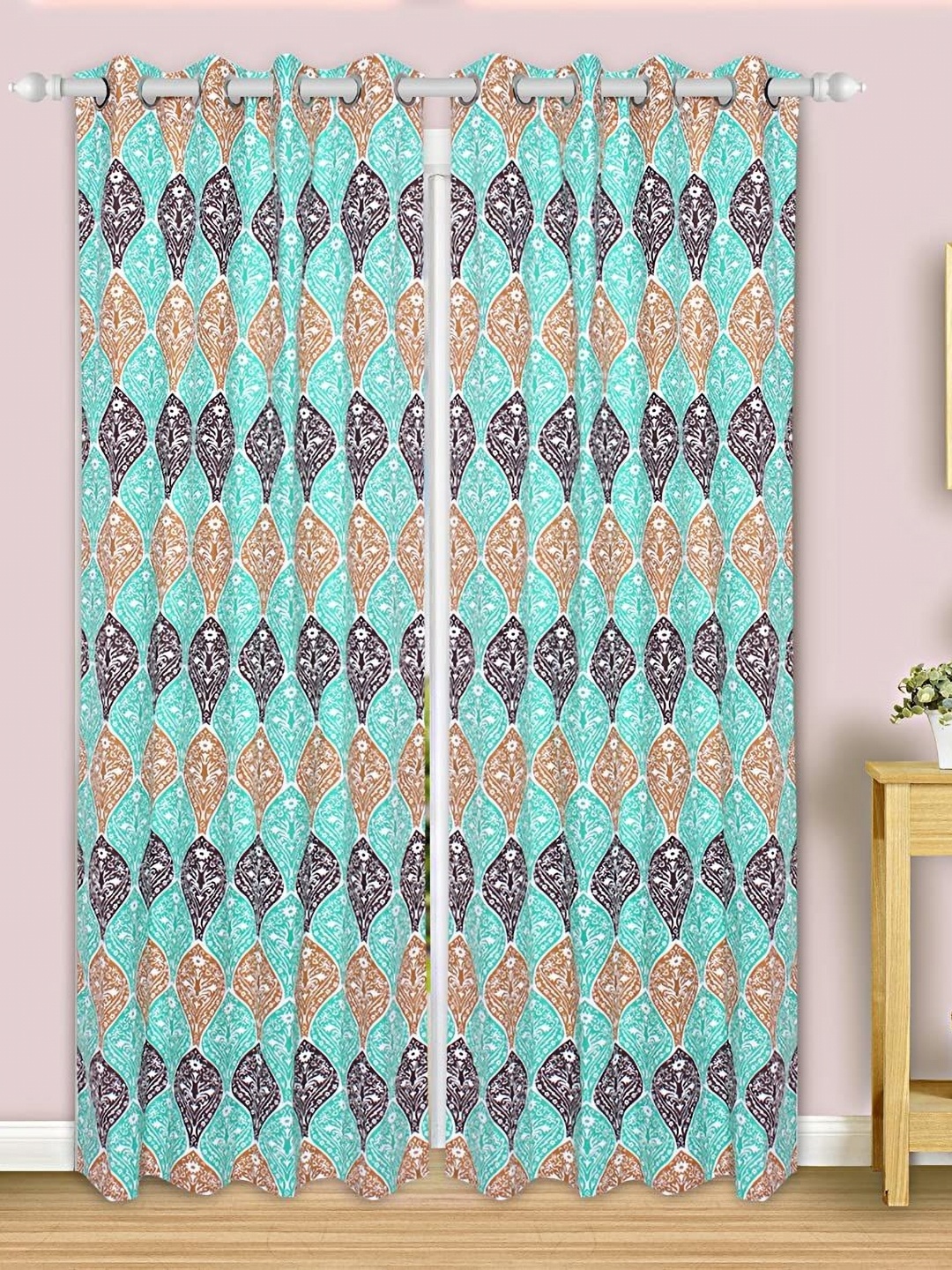 

Dekor World Multicoloured Set of 2 Long Door Curtain, Multi