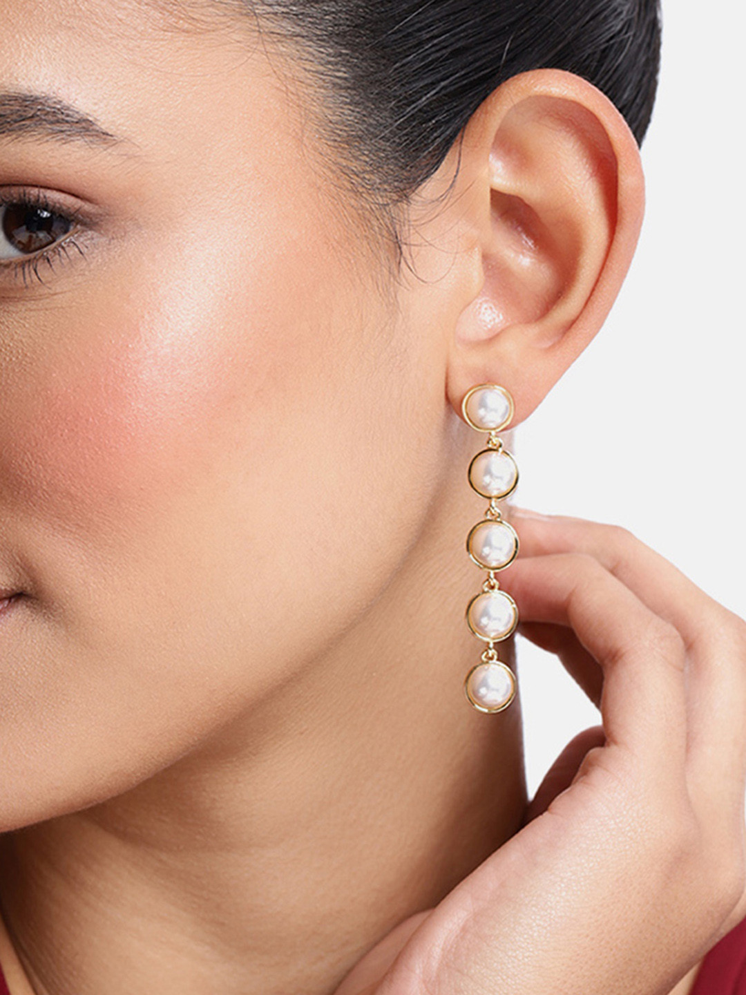 

DressBerry Circular Drop Earrings, Gold