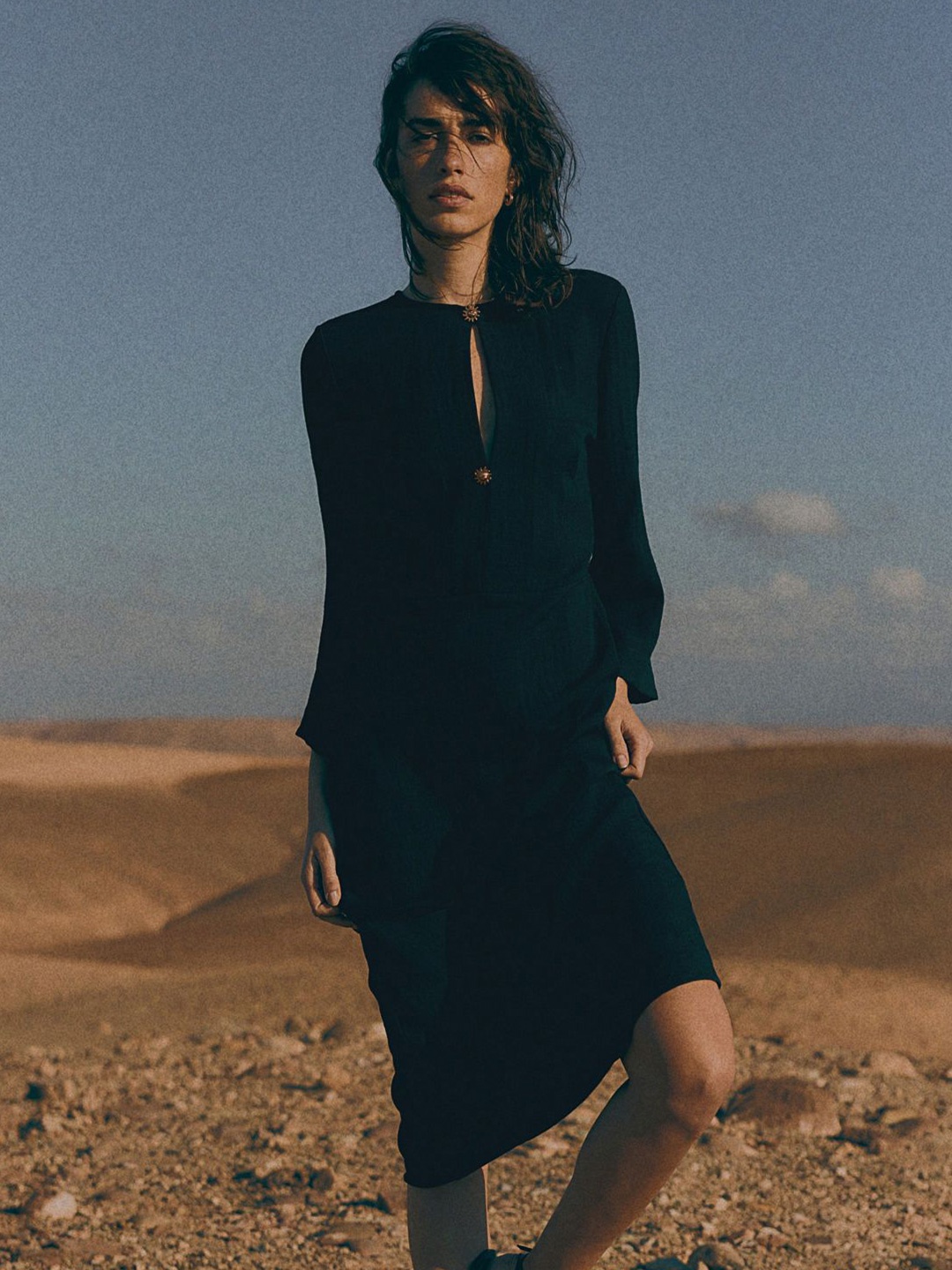 

H&M Long-Sleeved Midi Dress, Black