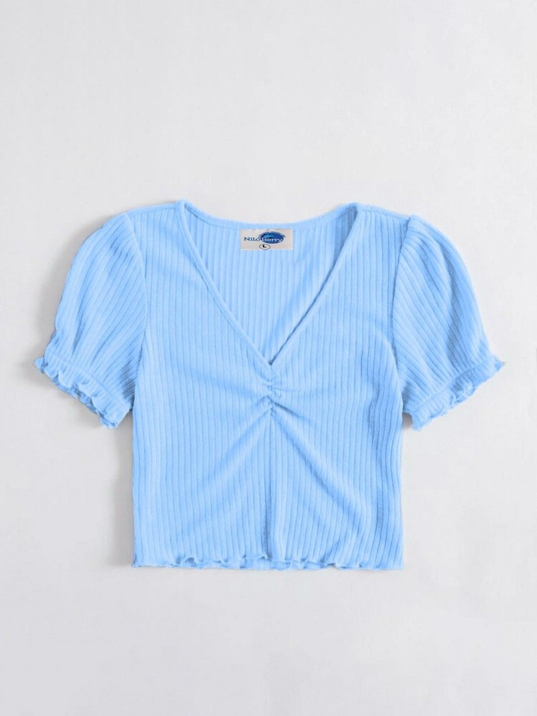 

NiloBerry Striped Crop Top, Blue