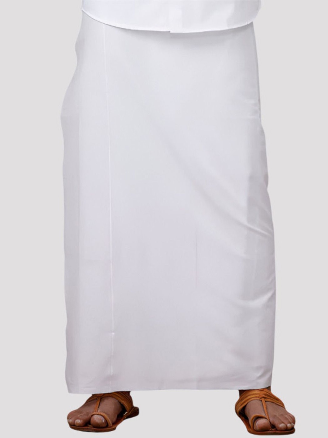 

RAMRAJ Cotton Men White Border Single Layer Prayer Dhoti