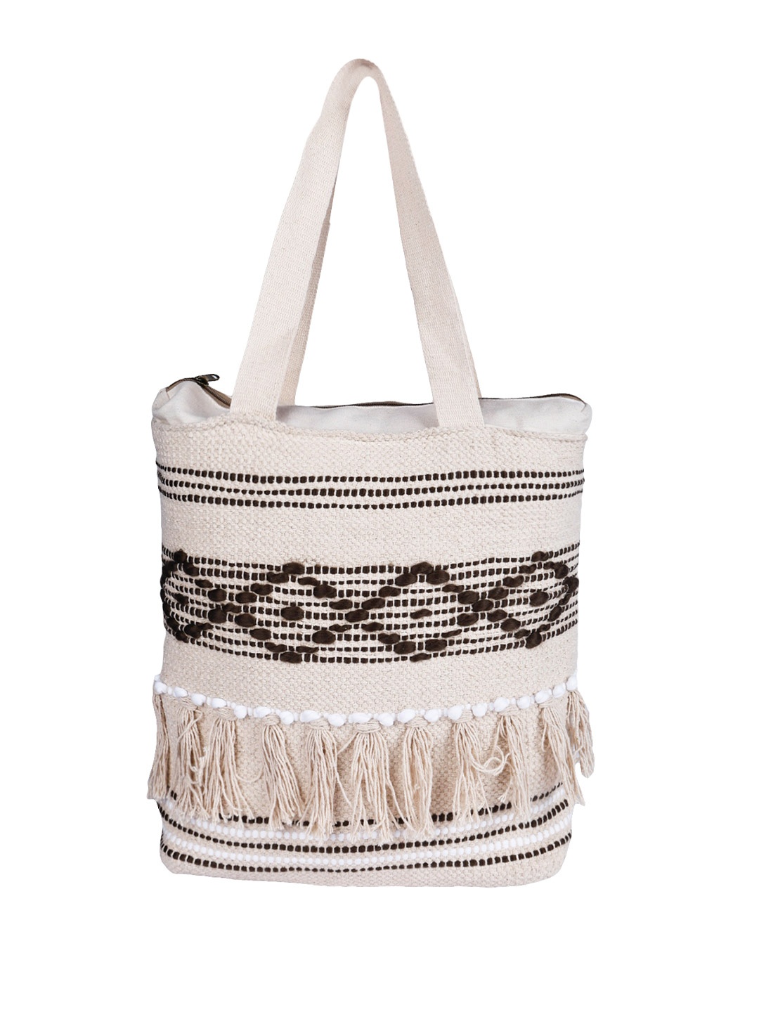 

PCL FASHION Half Moon Tote Bag with Fringed, Brown