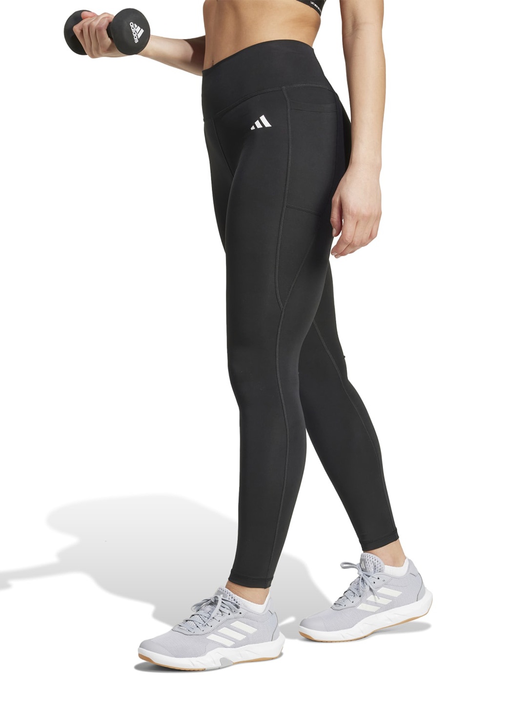

ADIDAS Optime Essentials High-Rise Stash Pocket Full Length Tights, Black